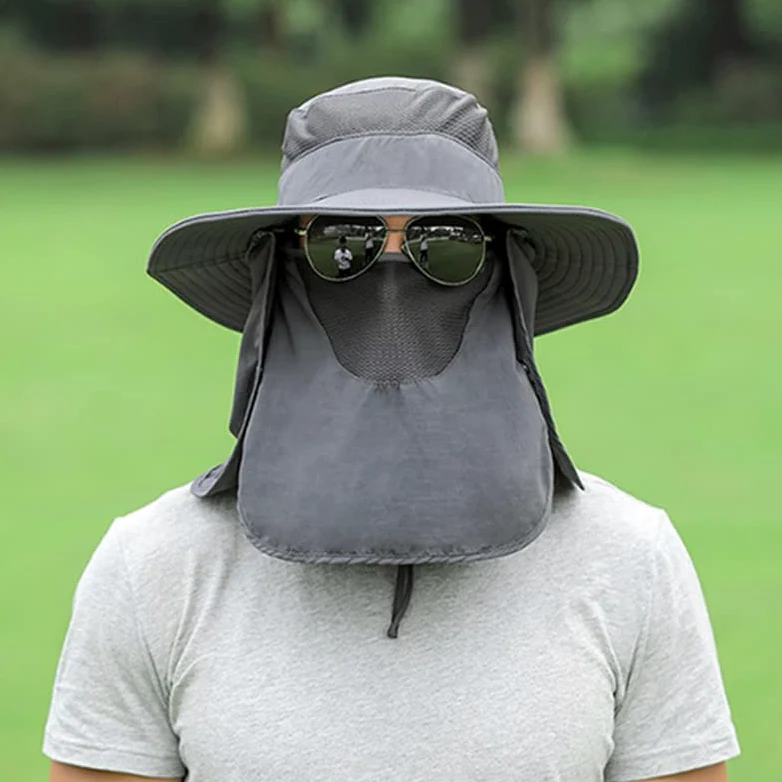 Czapka chroniąca przed słońcem, osłona UV z szerokim rondem, blokuje oparzenia słoneczne, zdejmowana klapa, Summer Essential, kolor obrazu, 1
