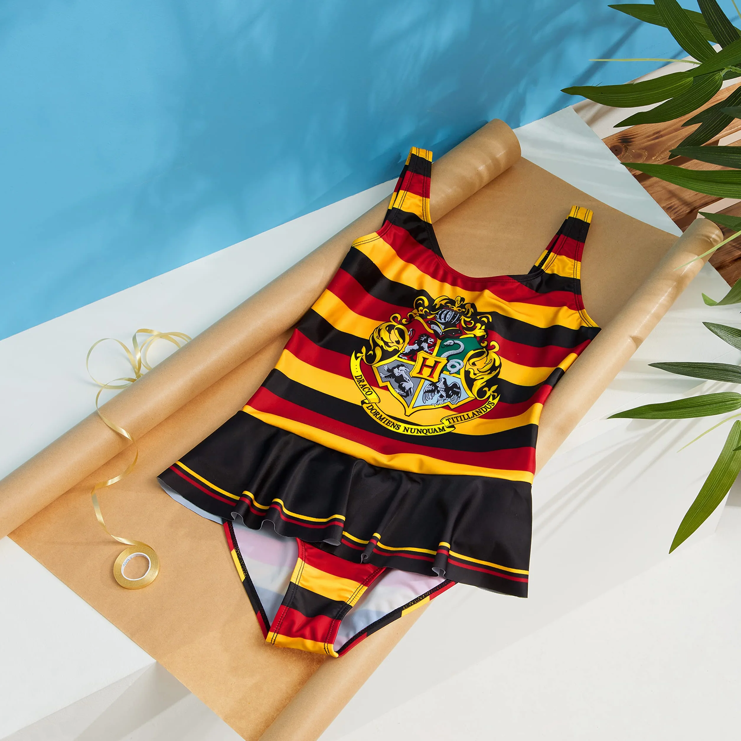 Harry Potter Dziewczęcy Kostium Kąpielowy Letnie Wakacje Niezbędne dla Dzieci Hogwart Nastolatki Stroje Kąpielowe dla Dzieci w Wieku 7-14 Lat Jednoczęściowy Kostium Kąpielowy na Plażę