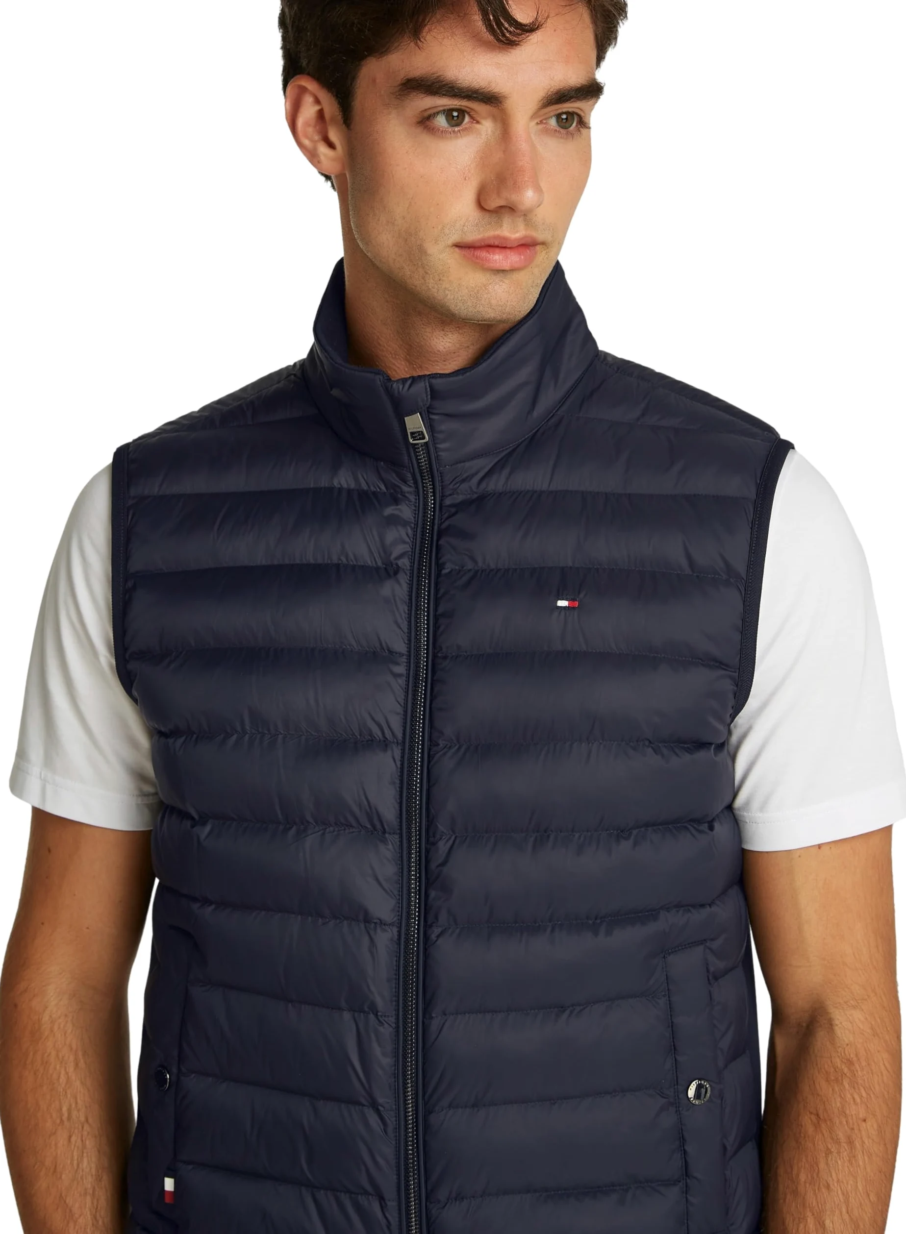 Tommy Hilfiger Męska kamizelka MIX MEDIA MW0MW38982 Inne bluzy, Niebieska, S, Niebieski (pustynne niebo), S