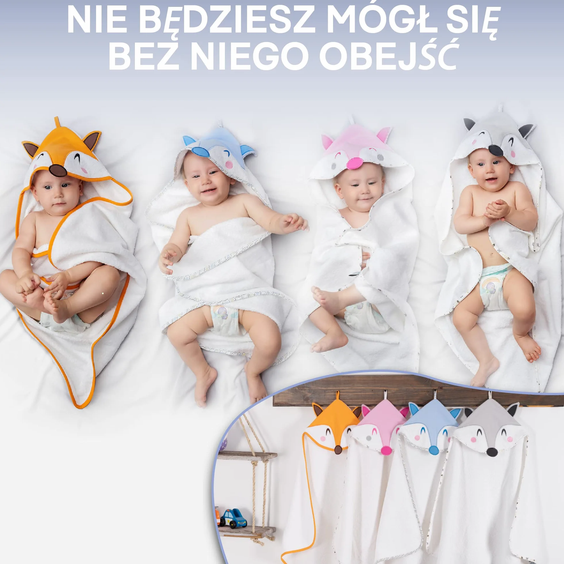 Sweety Fox Ręcznik kąpielowy dla dziewczynek i chłopców – ręcznik z kapturem dla niemowląt, 100% bawełna ekologiczna, certyfikat Oeko Tex, bez chemikaliów – ręcznik dla niemowląt z kapturem 70 x 70