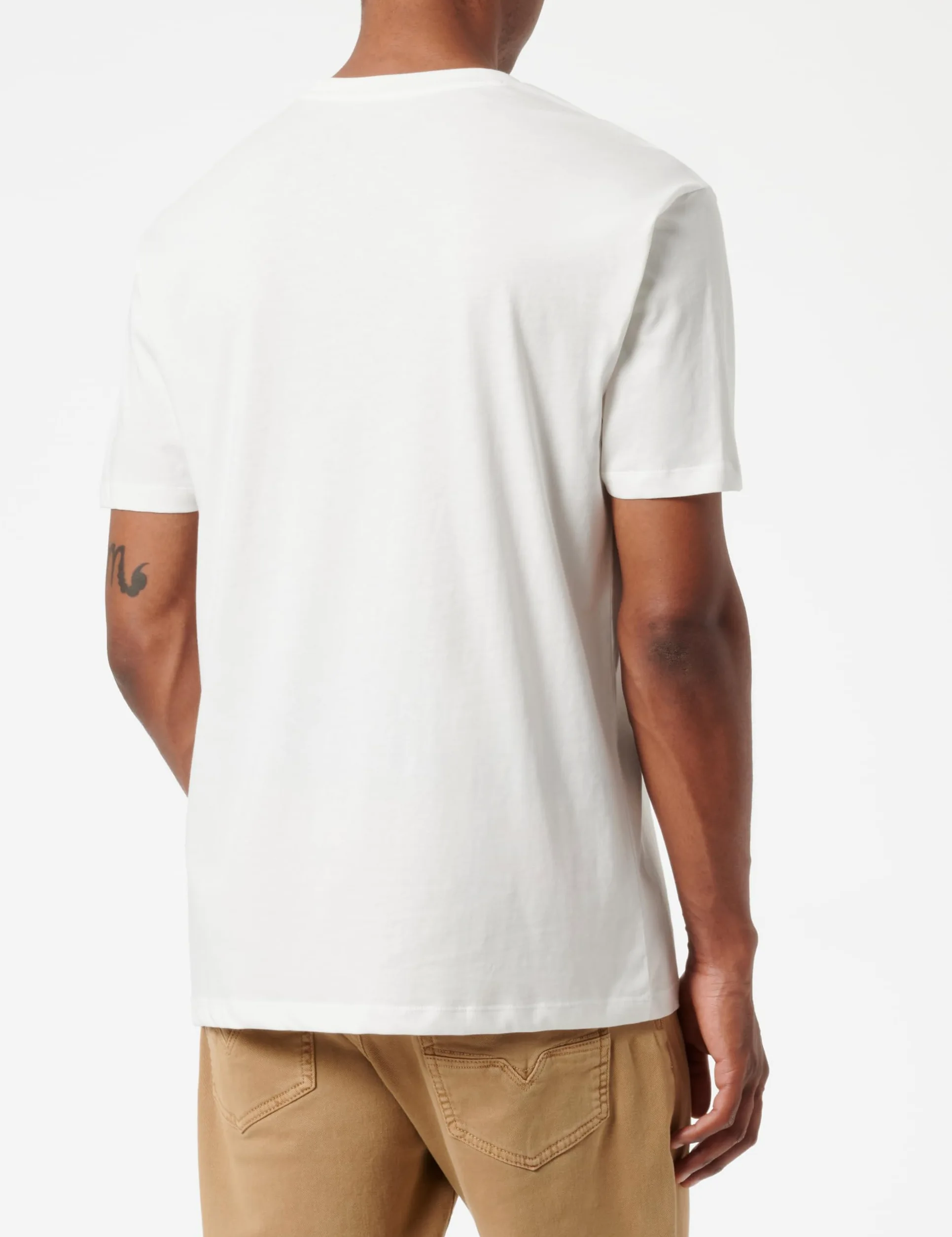 Armani Exchange Męska koszulka Classic Ax Box z logo Camo Background Regular Fit Tee T-Shirt, Off White, XL