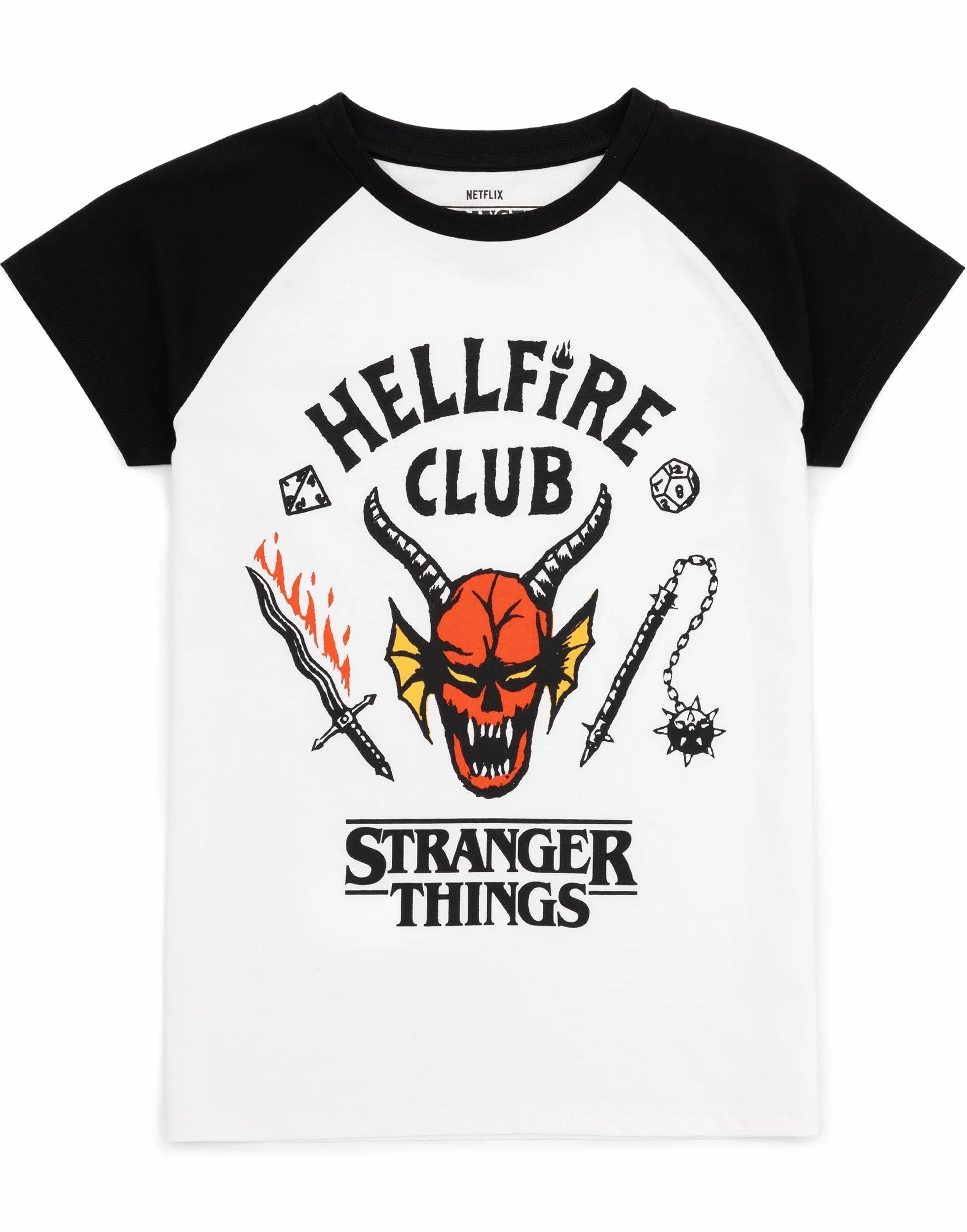 Stranger Things Piżamy dla dzieci Hellfire Club T-shirt Spodnie Zestaw Netflix Gadżety serialowe