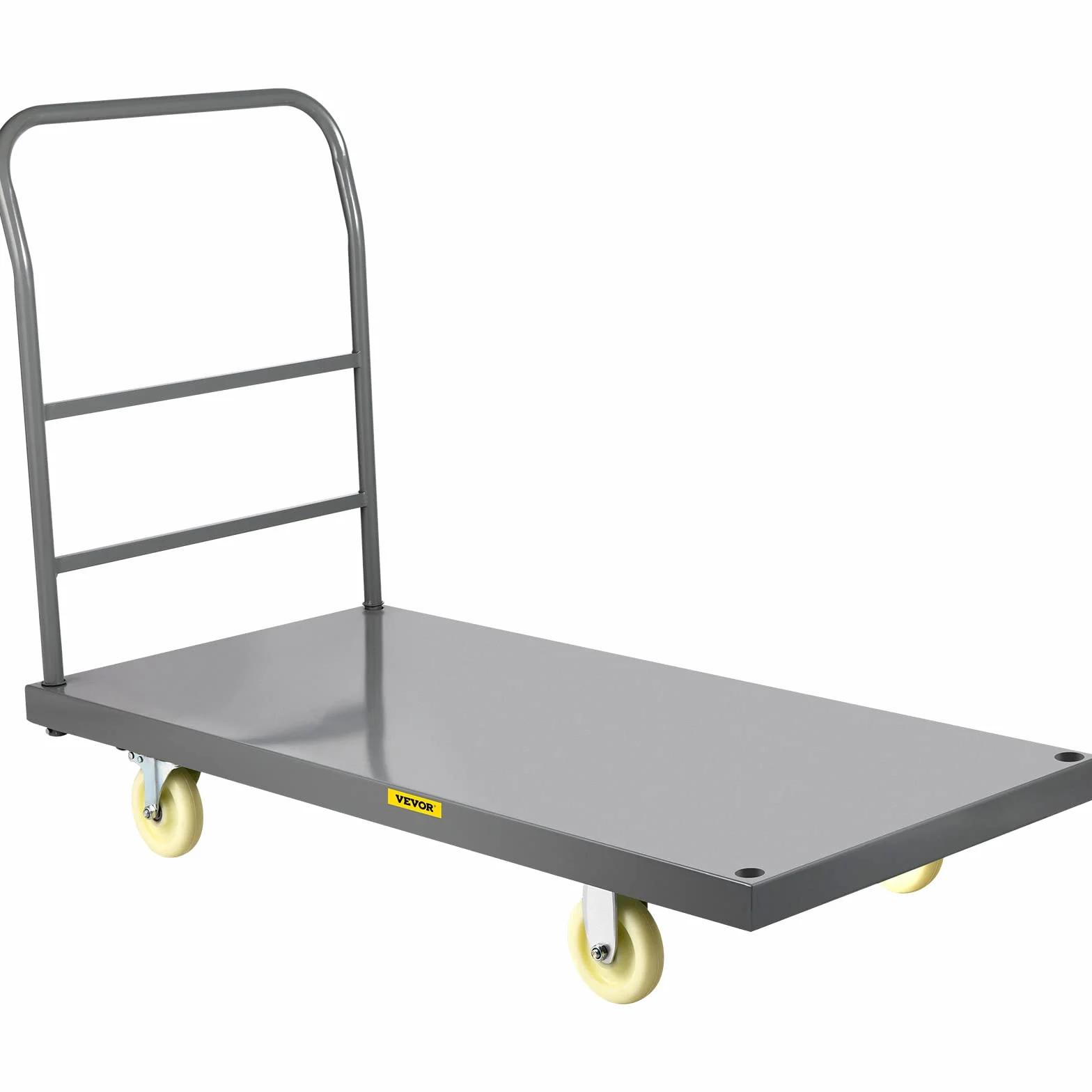 VEVOR Wózek platformowy 907 kg, wózek transportowy, średnica rolki 125 mm, powierzchnia ładunkowa 1200 x 610 mm, wózek ciężarowy, składany, wózek z powłoką antypoślizgową, metalowy wózek transportowy