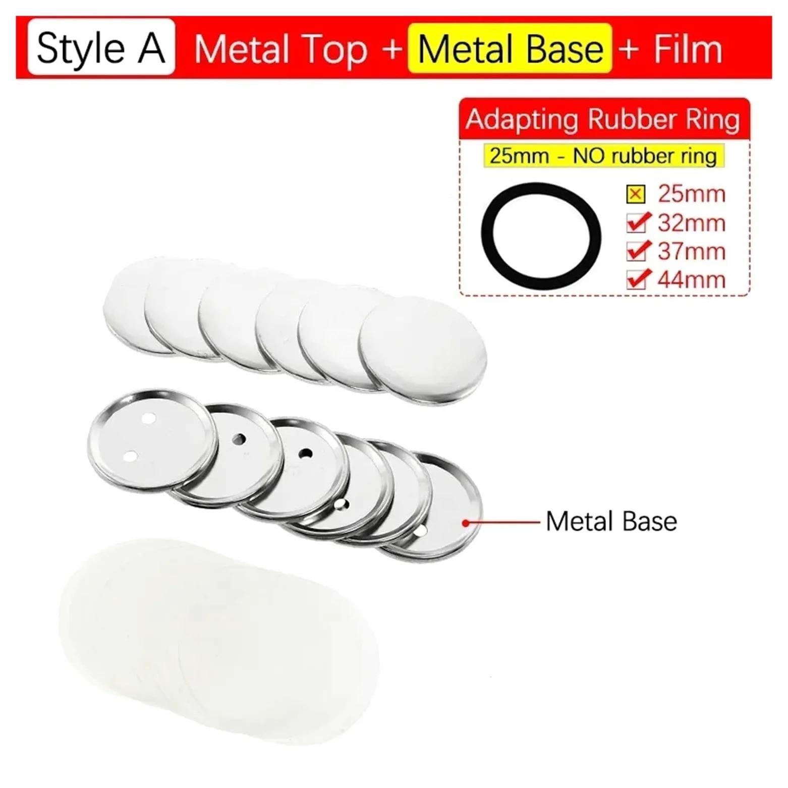 200 szt. przypinek do DIY, części produkcji metalowych, 25/32/37/44 mm, materiały maszyny Różnego przeznaczenia