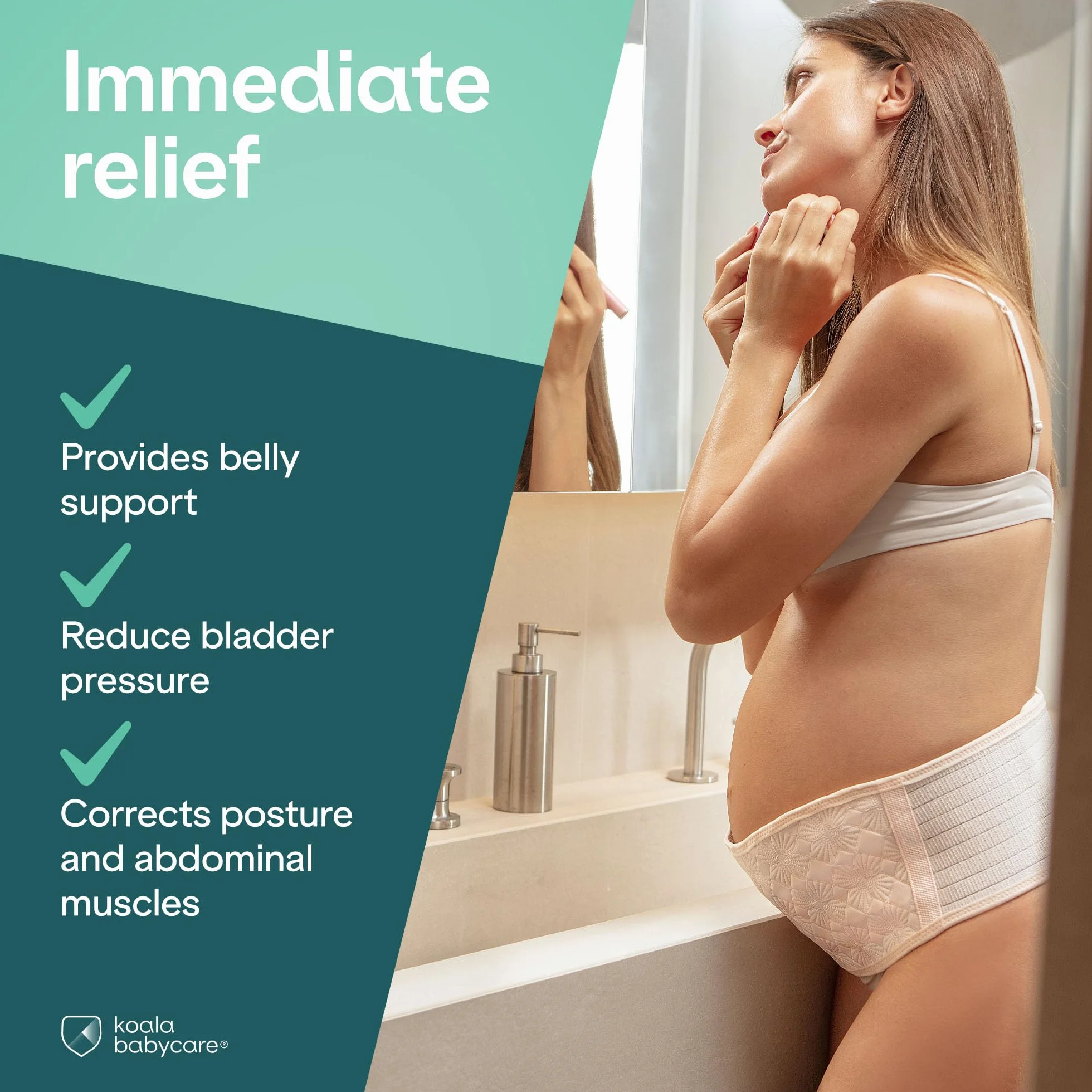Koala Babycare - Pas podtrzymujący ciążę na pośladki i plecy - pas podtrzymujący ciążowy łagodzący ból i uczucie lekkości