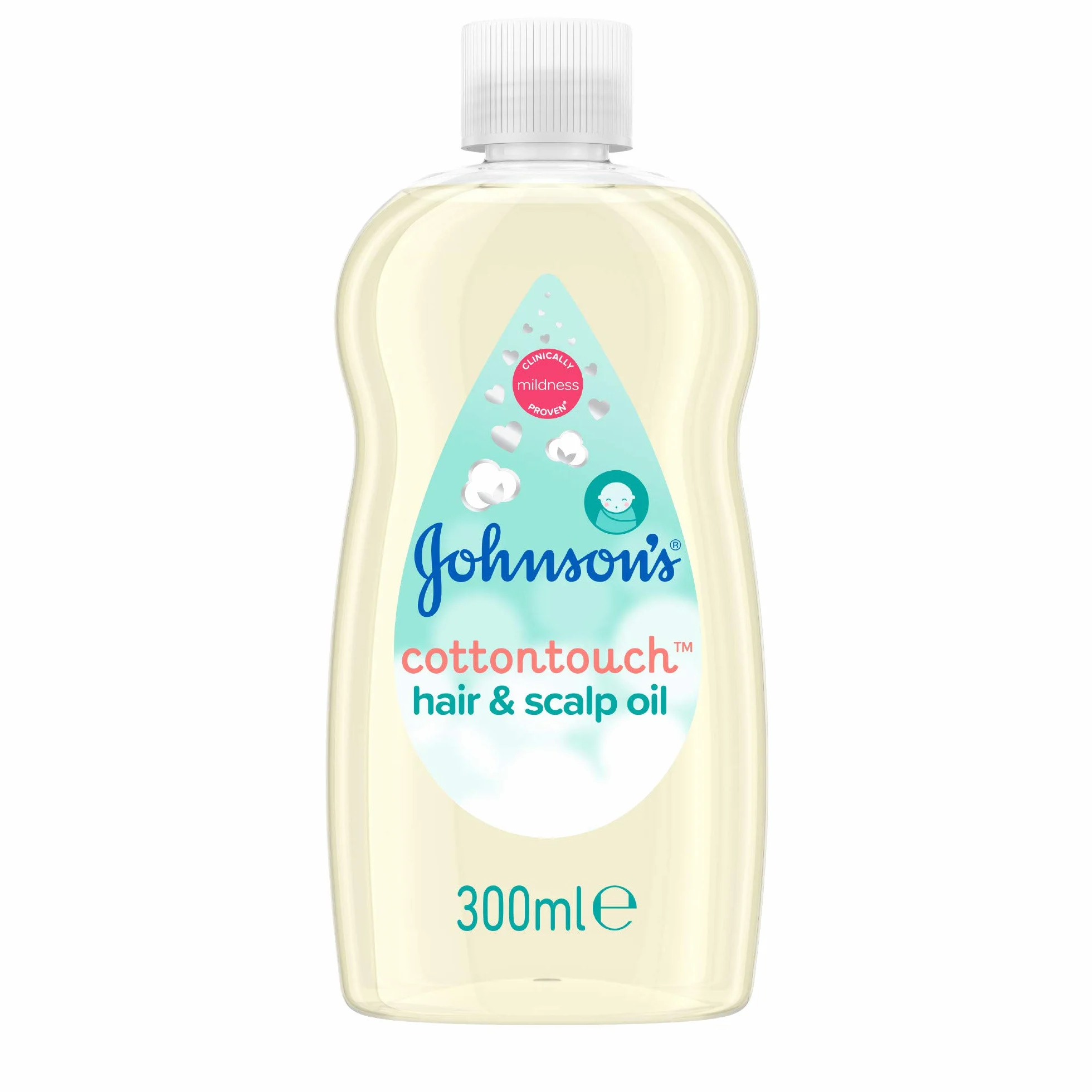 JOHNSON'S Baby Cottontouch Olio per capelli e cuoio capelluto Multipack 300 ml - Clinicamente collaudato adatto per la pelle del neonato - Allenta i fiocchi secchi causati dalla culla Cap
