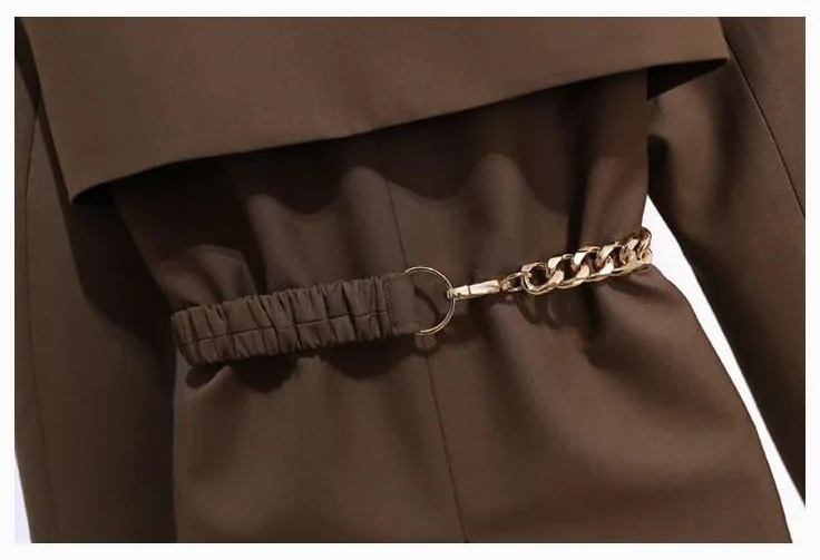 Marynarki damskie płaszcze wiosna jesień sznurowane kurtki płaszcz damski khaki XXL