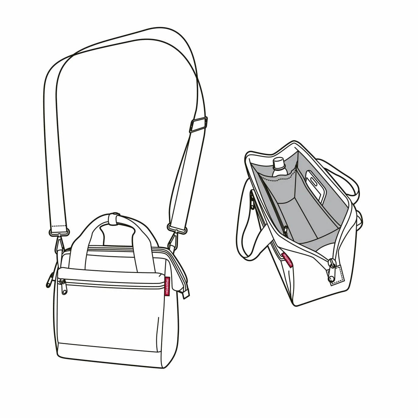 reisenthel Uniwersalna torba Crossbody z odpinanym i regulowanym paskiem na ramię – wykonana z wodoodpornego materiału, Jodełka piaskowa, Rozmiar uniwersalny, Nowoczesny