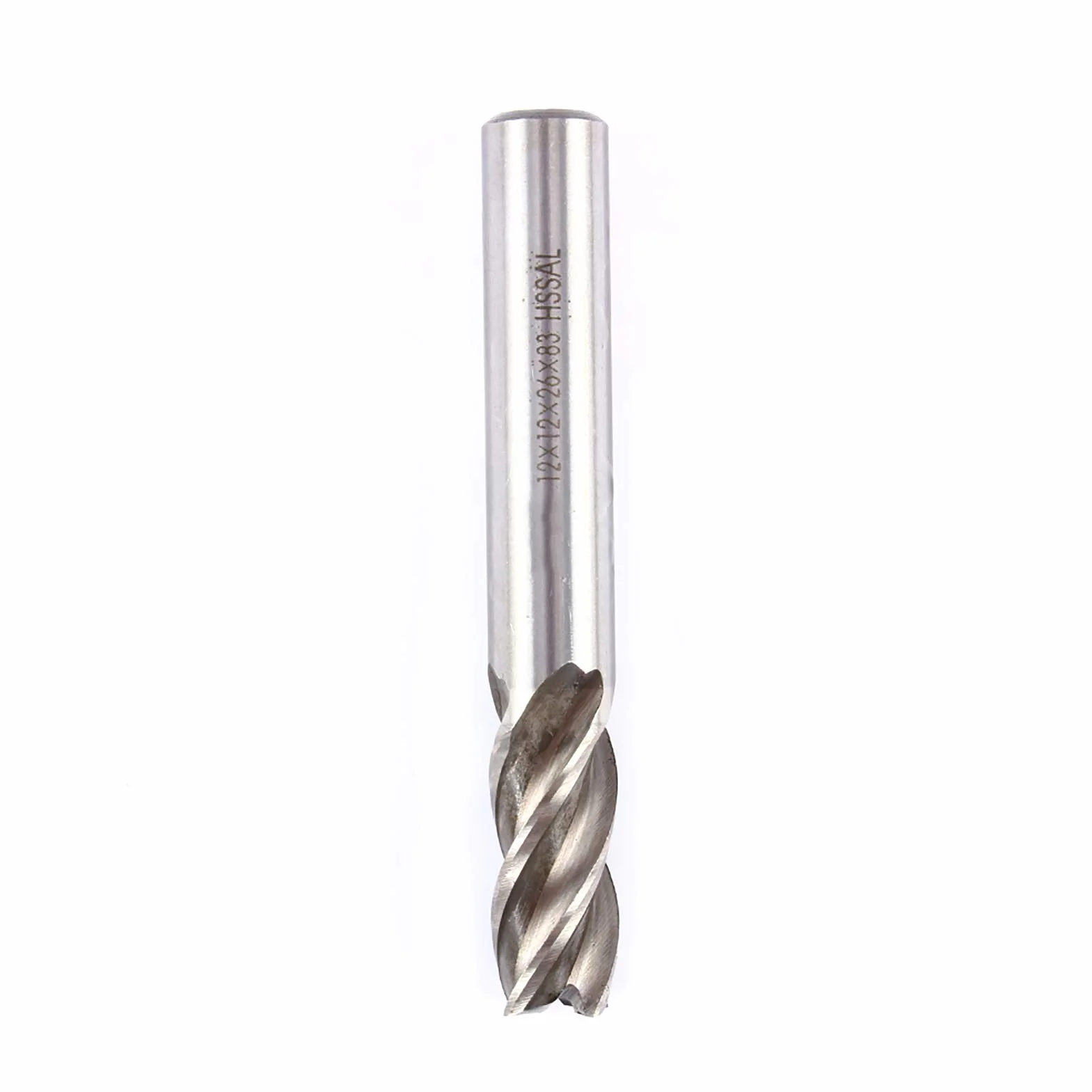 Frez, 12mm Stal Szybkotnąca 4 Flet Prosty Wiertło Tnące Bit Shank Power Frezarka Węglik Spiekany Upcut CNC Frezy Tiain Powlekane