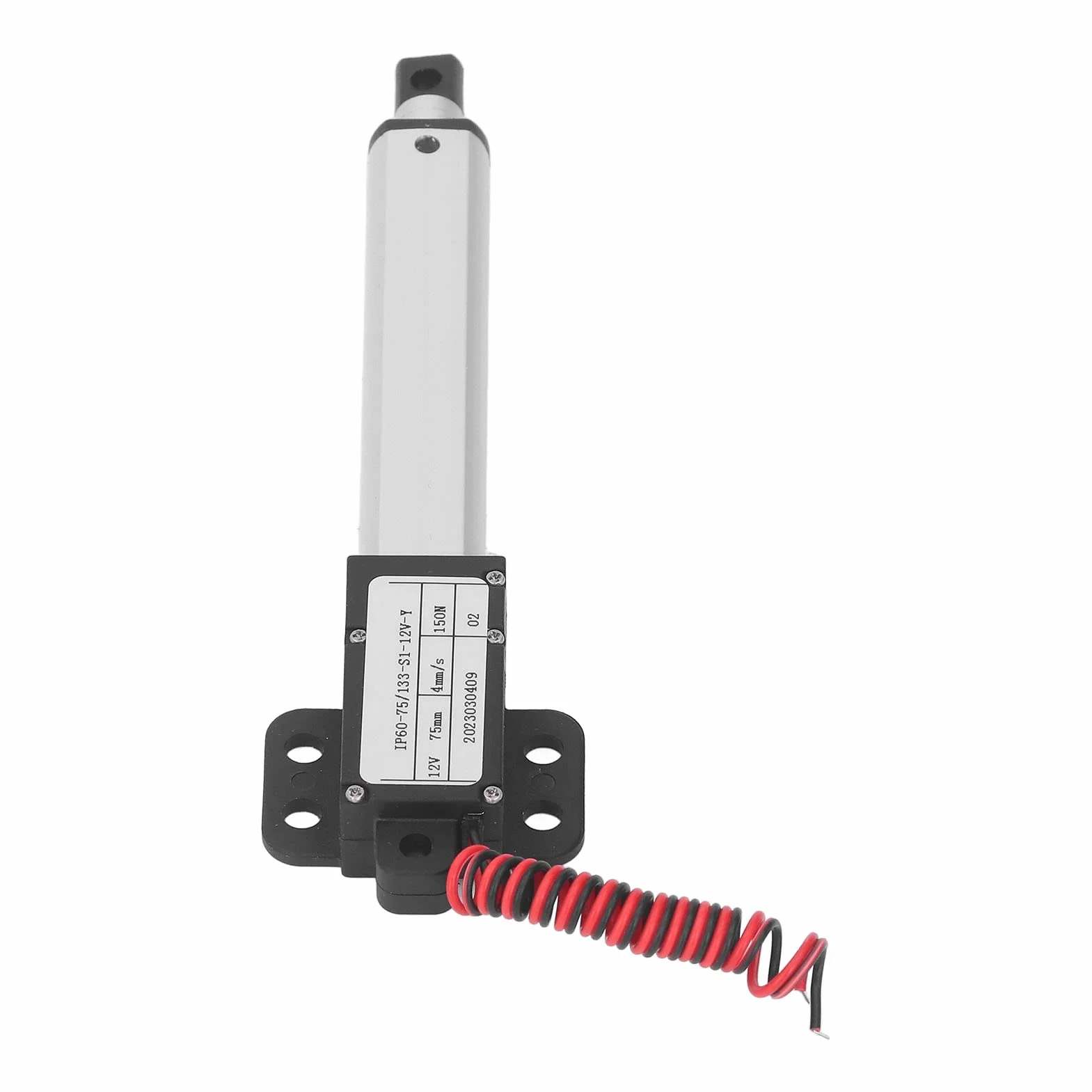 150N 12V Mikro Elektryczny Siłownik Liniowy 75mm/3 Cale Skoku Elektryczne Siłowniki Ruchu dla Automatyki Domowej Robotyka Przemysłowa (Ze wspornikiem)