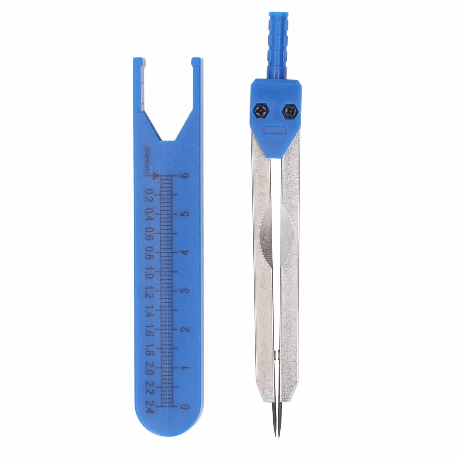 Suwmiarka medyczna EKG Caliper 0-2,4 cala, linijka pomiarowa ze stali nierdzewnej, podział EKG, linijka do pomiaru, opieka pielęgniarska, pomiar, elektrokardiograf z regulowanymi śrubami
