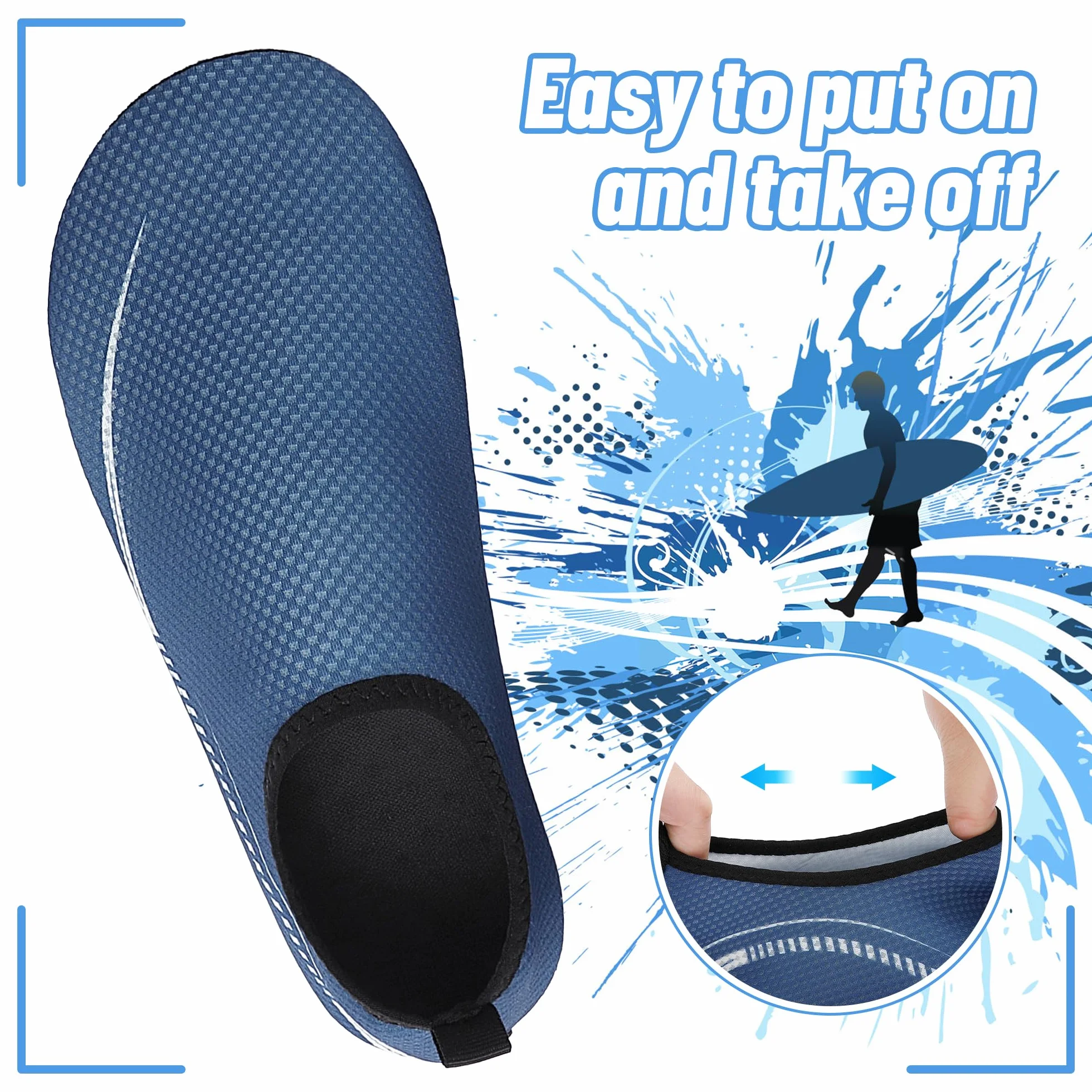 Buty do Wody Water Shoes Buty do SportóW Wodnych Lekkie Buty do PłYwania Buty PlażOwe Buty do Jogi Buty do Surfowania dla Kobiet I MężCzyzn. Niebieski, 37EU