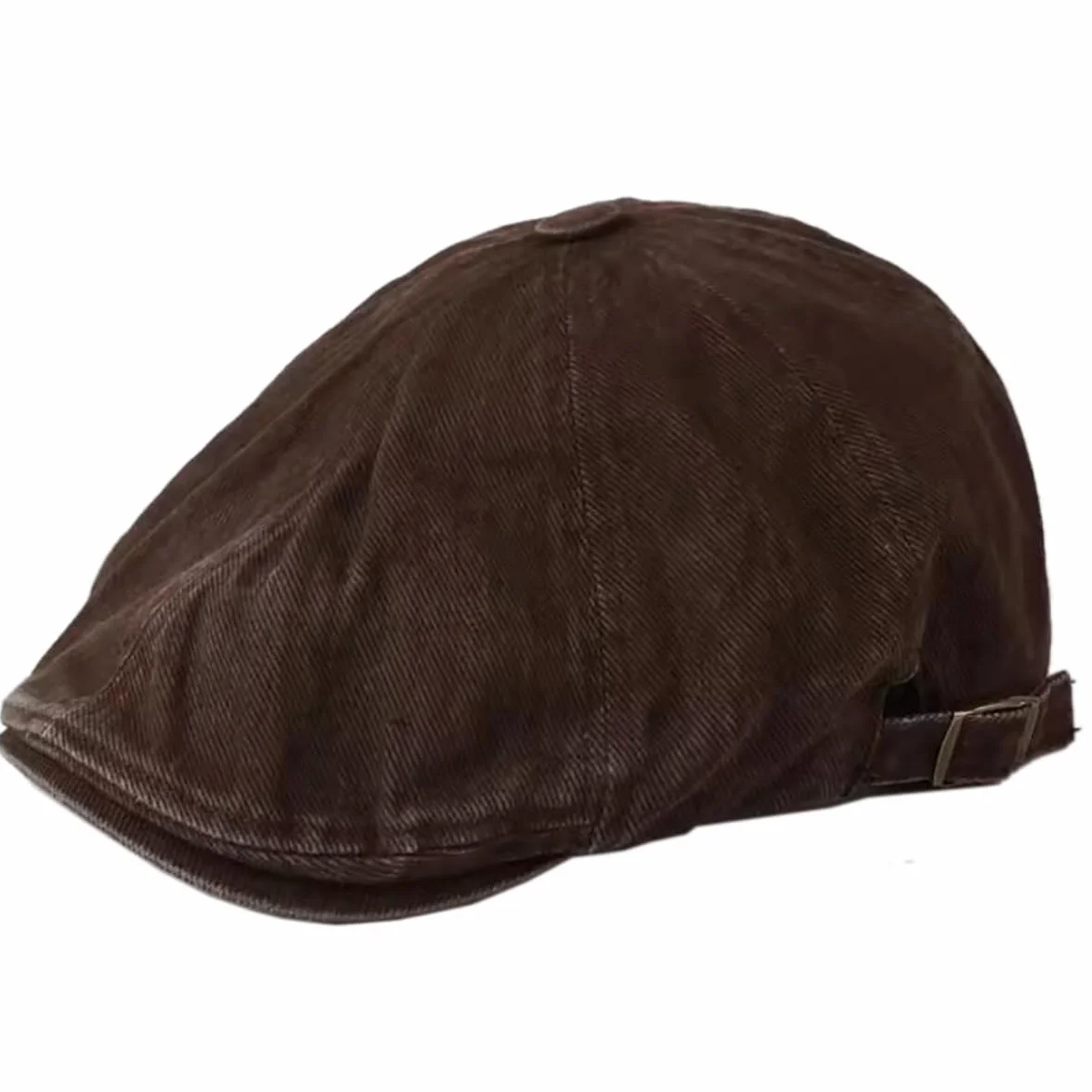 Męska bawełniana czapka talerzowa czapka z daszkiem płaska czapka z daszkiem kaszkiet czapka beret czapka Newsboy styl kapelusz, B24 - kawa, 57-61