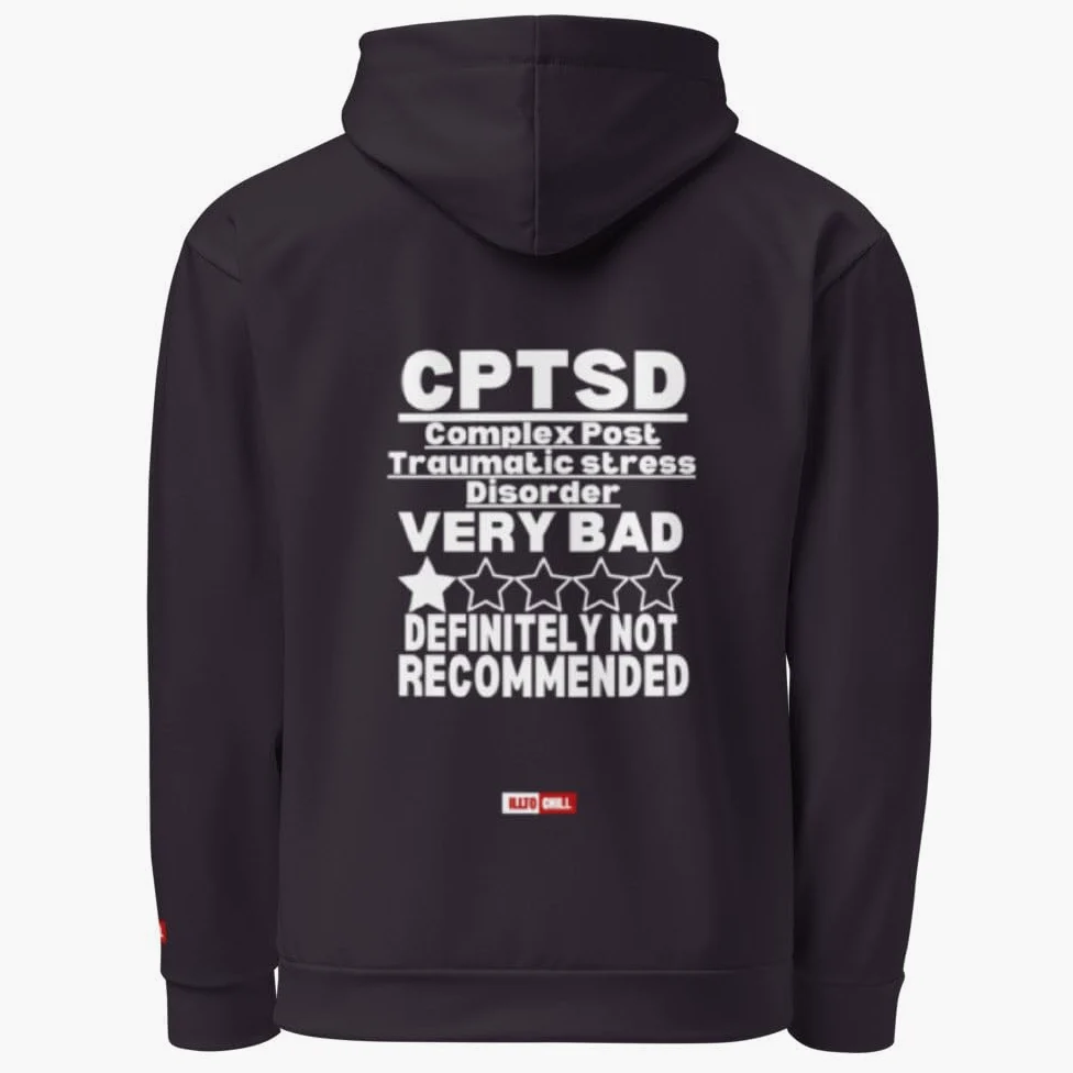 Złożone PTSD bluza oversize z kapturem duma świadomość prezent dla dorosłych