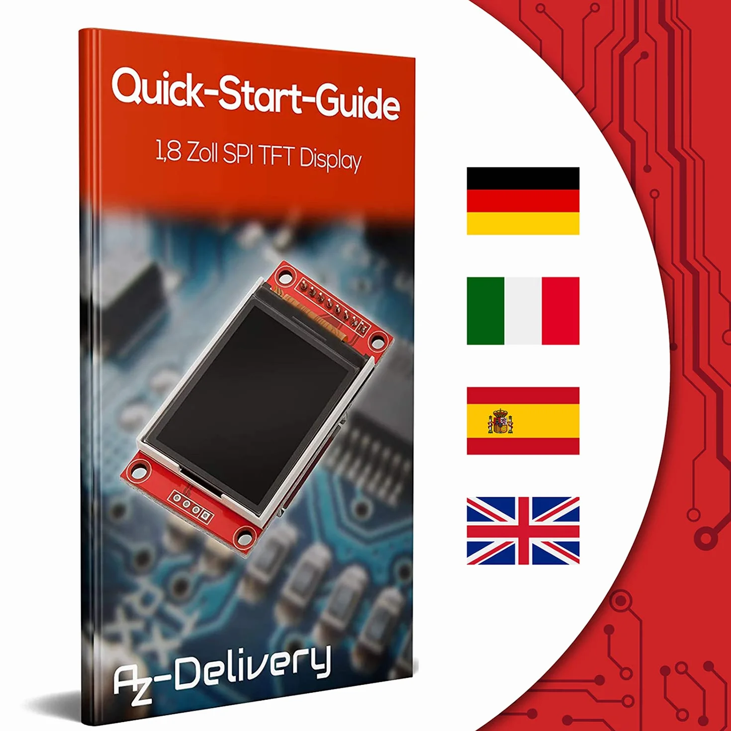 AZDelivery Wyświetlacz SPI TFT 1,8 cala z 128 x 160 ST7735 pikselami kompatybilny z Arduino i Raspberry Pi, w tym e-book!