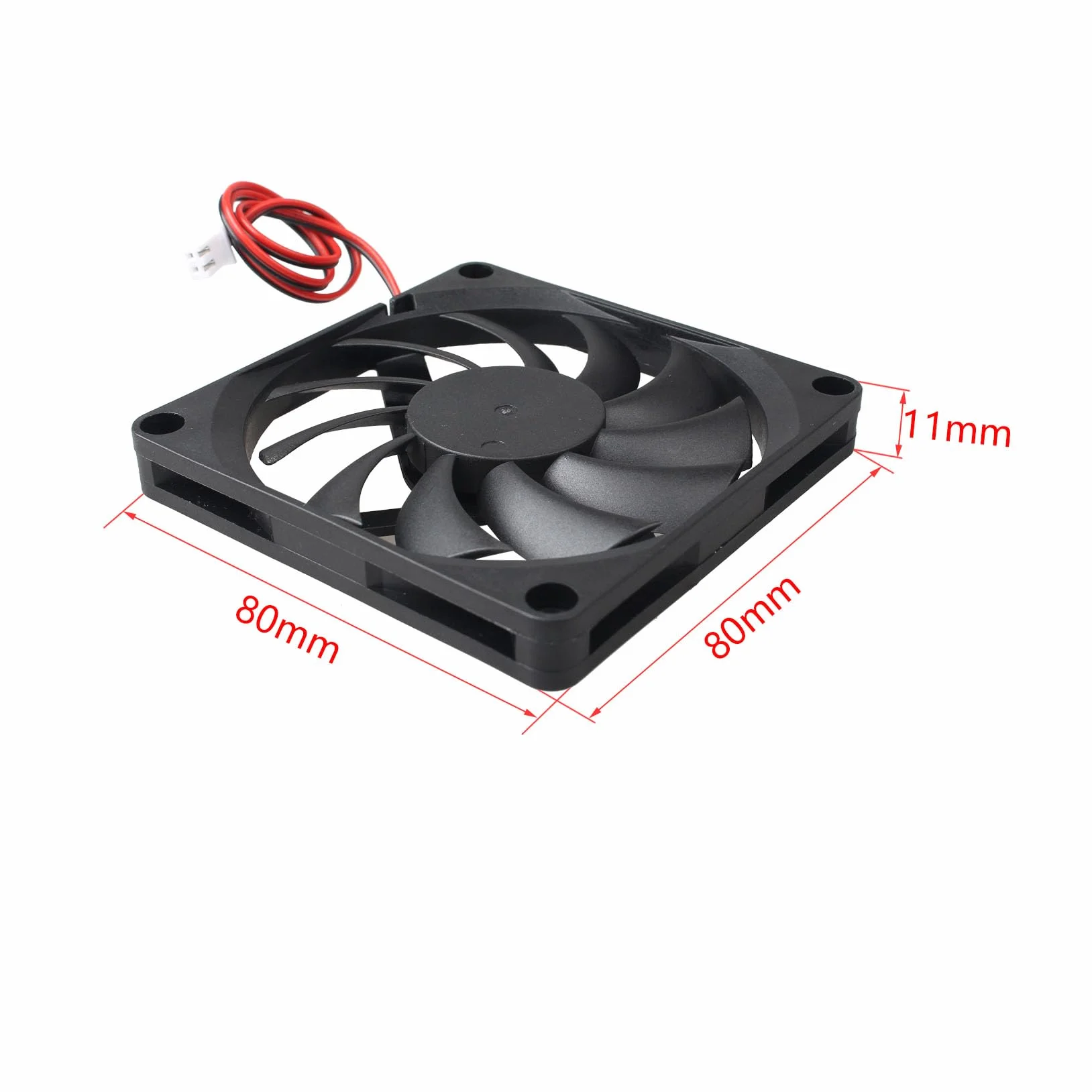 Jopto 8010 DC 24 V cichy wentylator chłodzący 80 x 80 x 10 mm system procesora komputerowego radiator bezszczotkowy wentylator z 2-pinowym złączem do drukarki 3D, obudów komputerowych, procesorów
