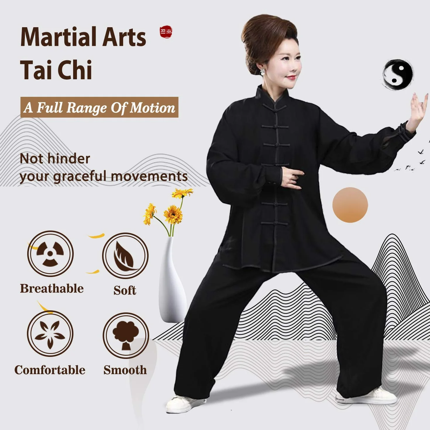 BBLAC 2KEY Chińskie tradycyjne mundury do Tai Chi Wing Chun z mlecznego jedwabiu,3XL