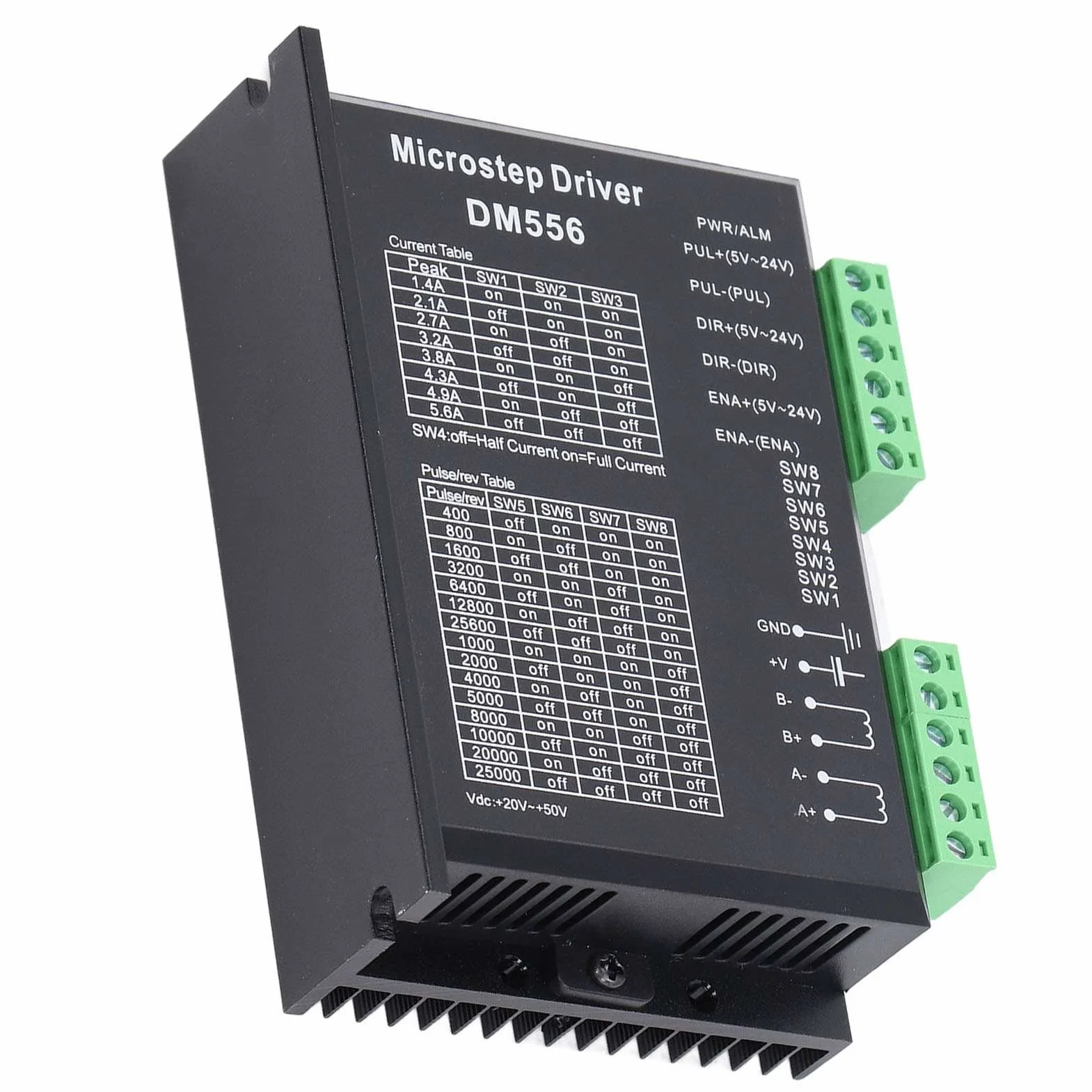 Marhynchus Sterownik Microstep DM556, Aluminiowy Cyfrowy Sterownik Silnika Krokowego z Wyjściem 5,6A, Precyzyjne Sterowanie do zastosowań CNC NEMA23 NEMA34