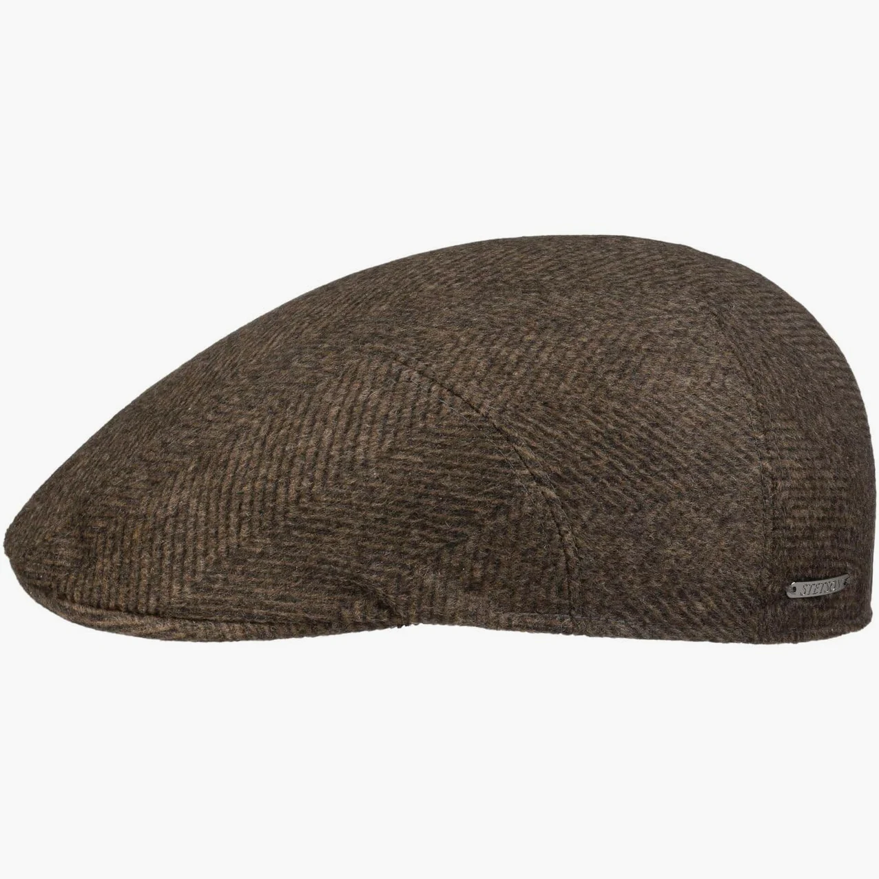 Stetson Bardsey kaszmir płaska czapka z daszkiem męska – Made in Germany z daszkiem, na jesień, zimę, jesień, zimę, 58 cm, brązowa