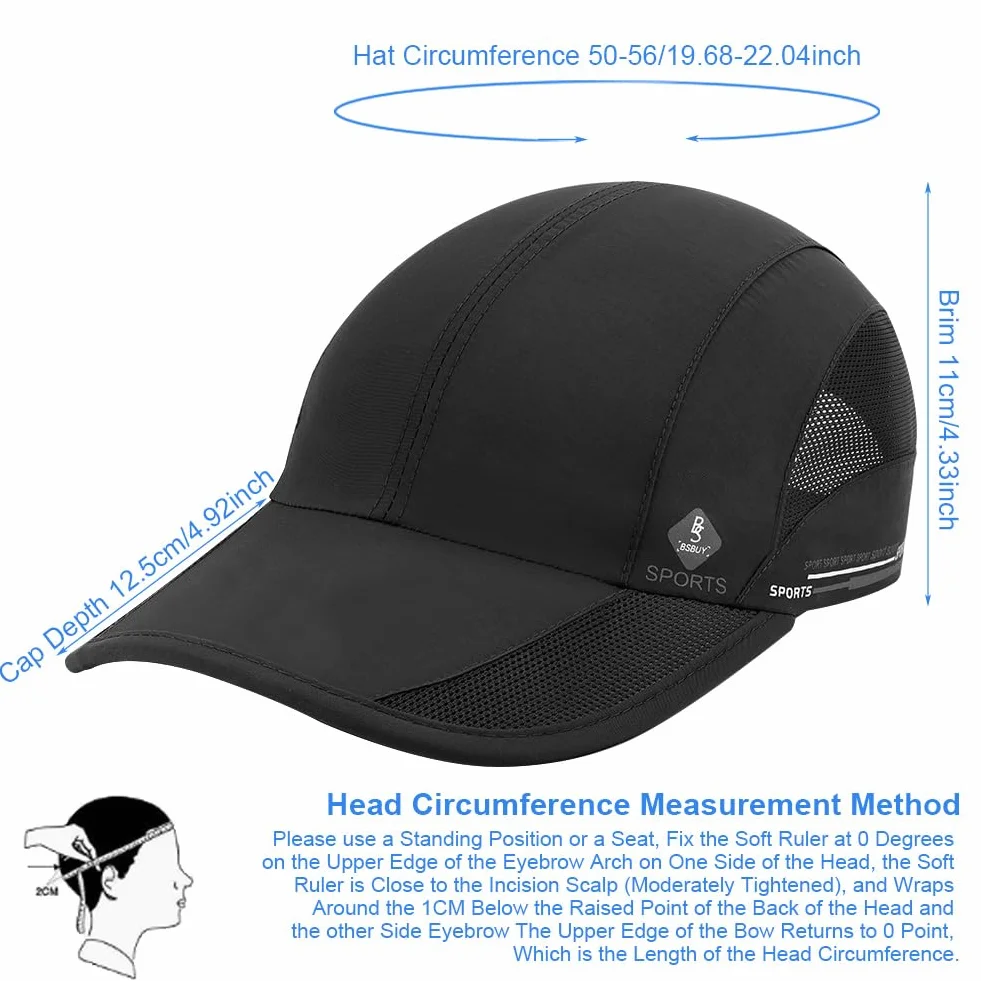 Basecap Unisex składana czapka baseballowa dla mężczyzn i kobiet, regulowana czapka na lato z daszkiem, ochrona przed słońcem, czapka baseballowa z siateczki, kapelusz przeciwsłoneczny do