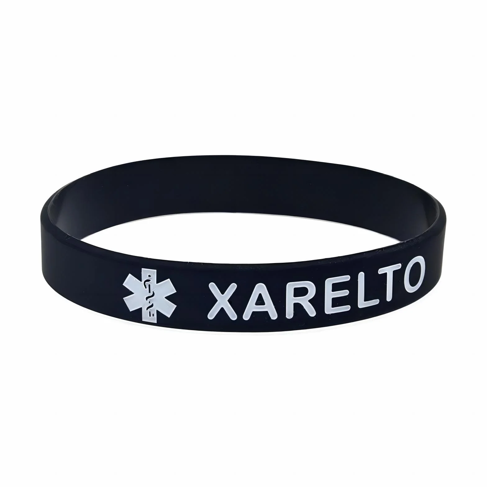 4 x bransoletka silikonowa XARELTO Medical Alert XARELTO Medical Alert Recognition Wristbands, męskie i damskie elastyczne opaski sportowe na świeżym powietrzu, One size, Silikon, Bez