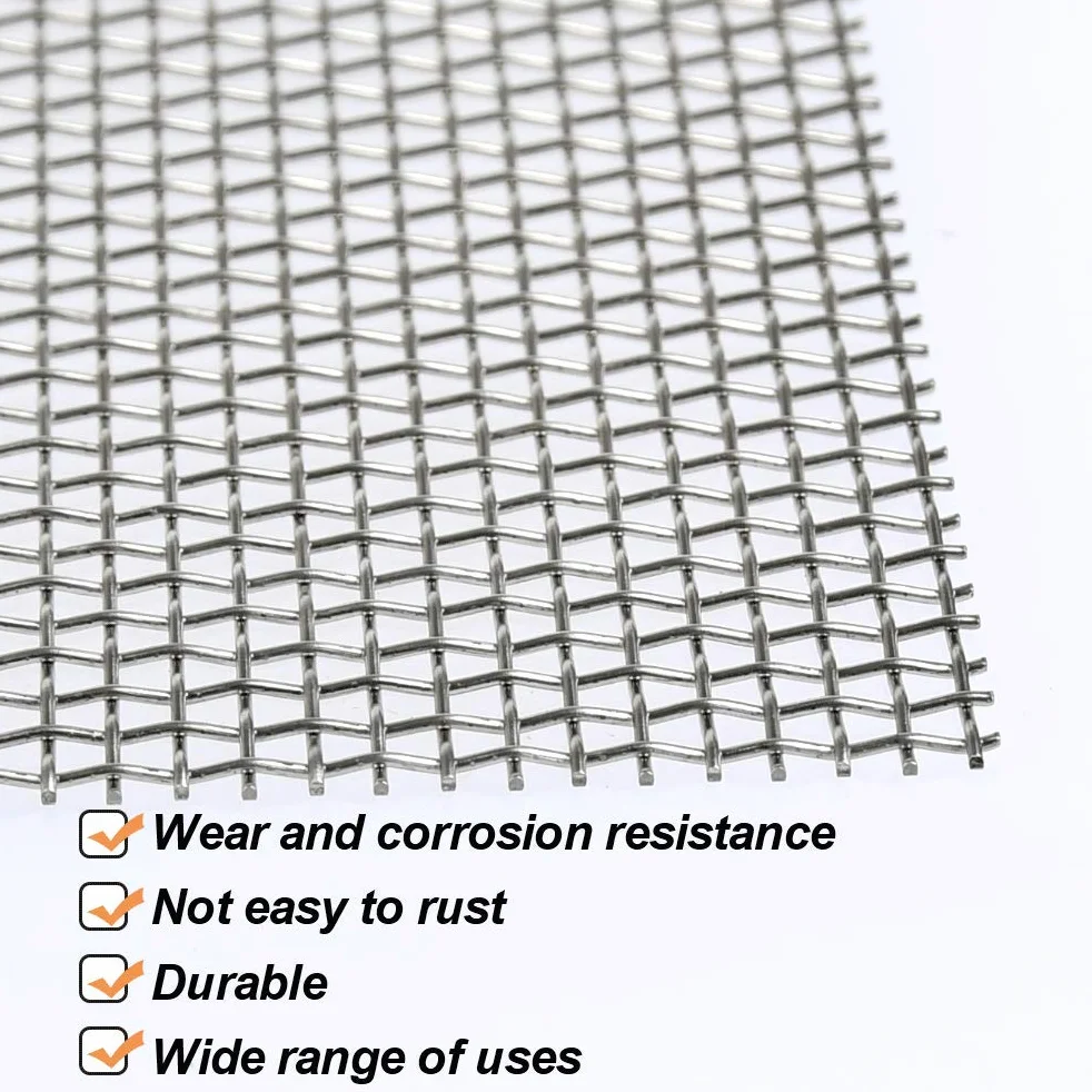 TIMESETL 304 Edelstahl Drahtgewebe Edelstahlgewebe 10 Mesh, 3er Wire Mesh 30 x 21cm Maschendraht Filtersieb Blatt Filtrationstuch - A4 (210 x 300mm)