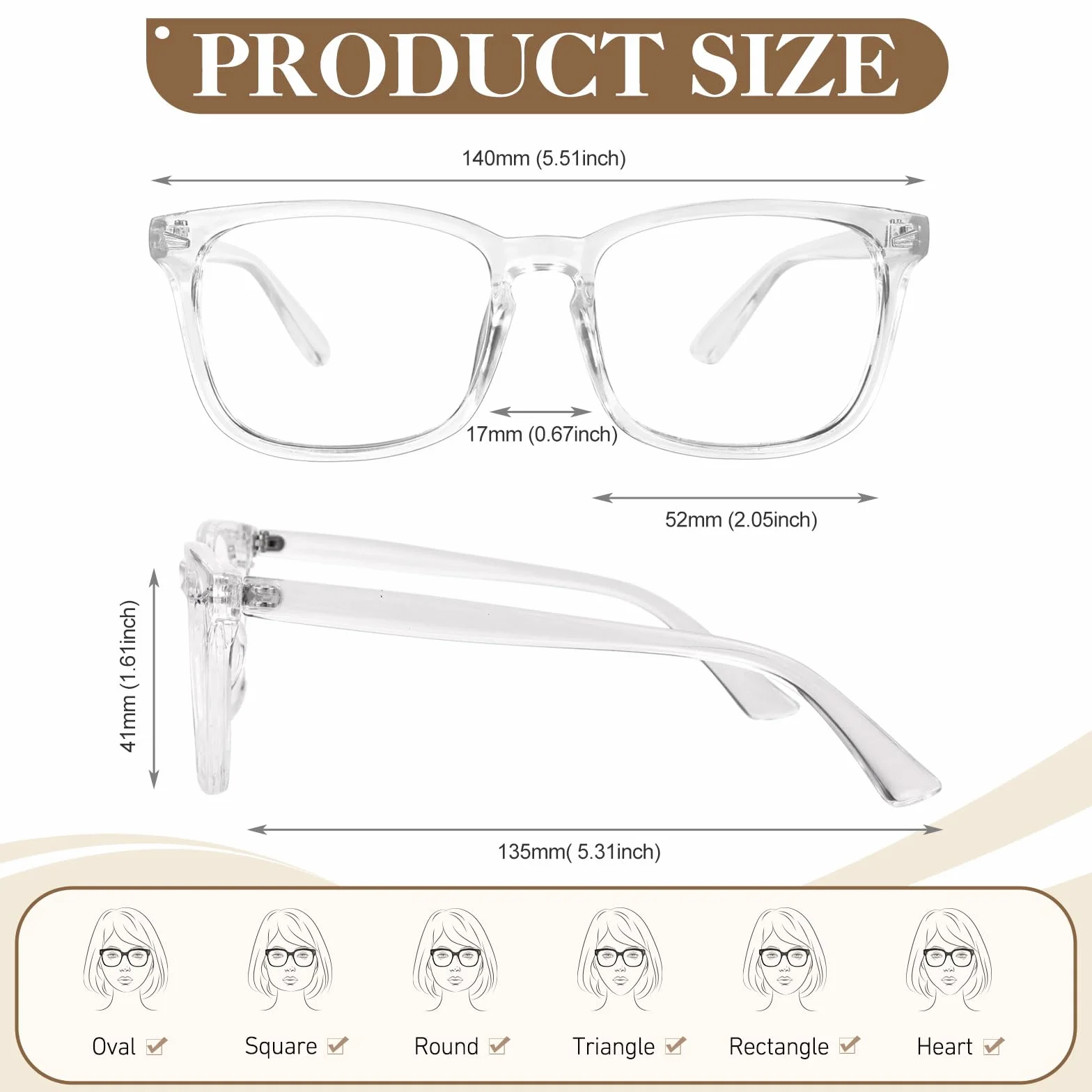 CGID CN81 Sztuczne okulary Kobiety Mężczyźni Duże Duże Duże Przezroczyste Soczewki Róg Rimmed Okulary 100% Ochrona UV400