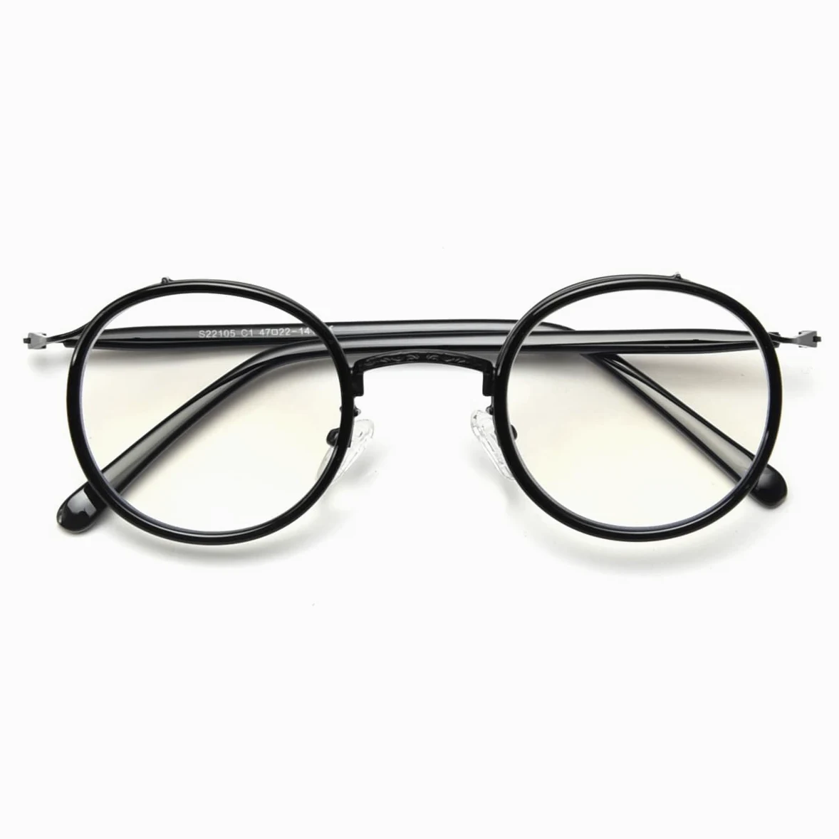 Oprawki do okularów w stylu vintage, dla mężczyzn, bez recepty, okrągłe okulary damskie, przezroczyste soczewki, styl retro