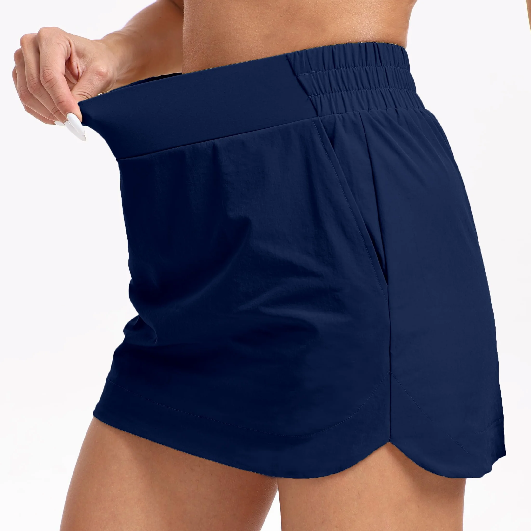 Timuspo Damska spódnica tenisowa wysoka talia rozcięcie oddychająca Skort sportowa spódnica elastyczny ściągacz lekka spódnica golfowa w kształcie litery A ze spodniami wewnętrznymi i 3
