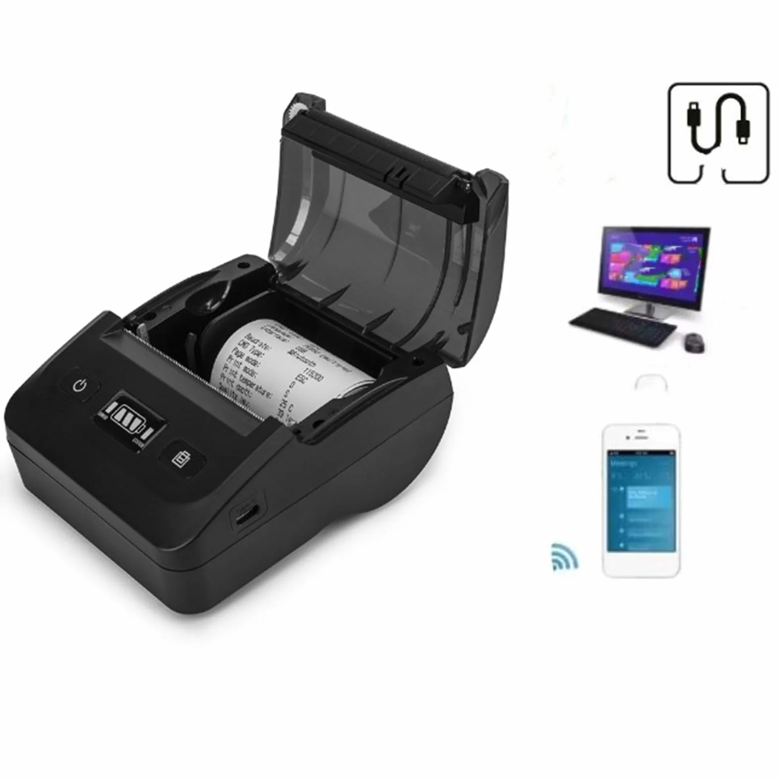 Termiczna Drukarka pokwitowań, Drukarki Paragonów 80 Mm, Termiczna Drukarka Pos z obsługą Automatycznego Obcinania Szuflada na gotówkę, USB Serial Ethernet Obsługa ESC/POS,