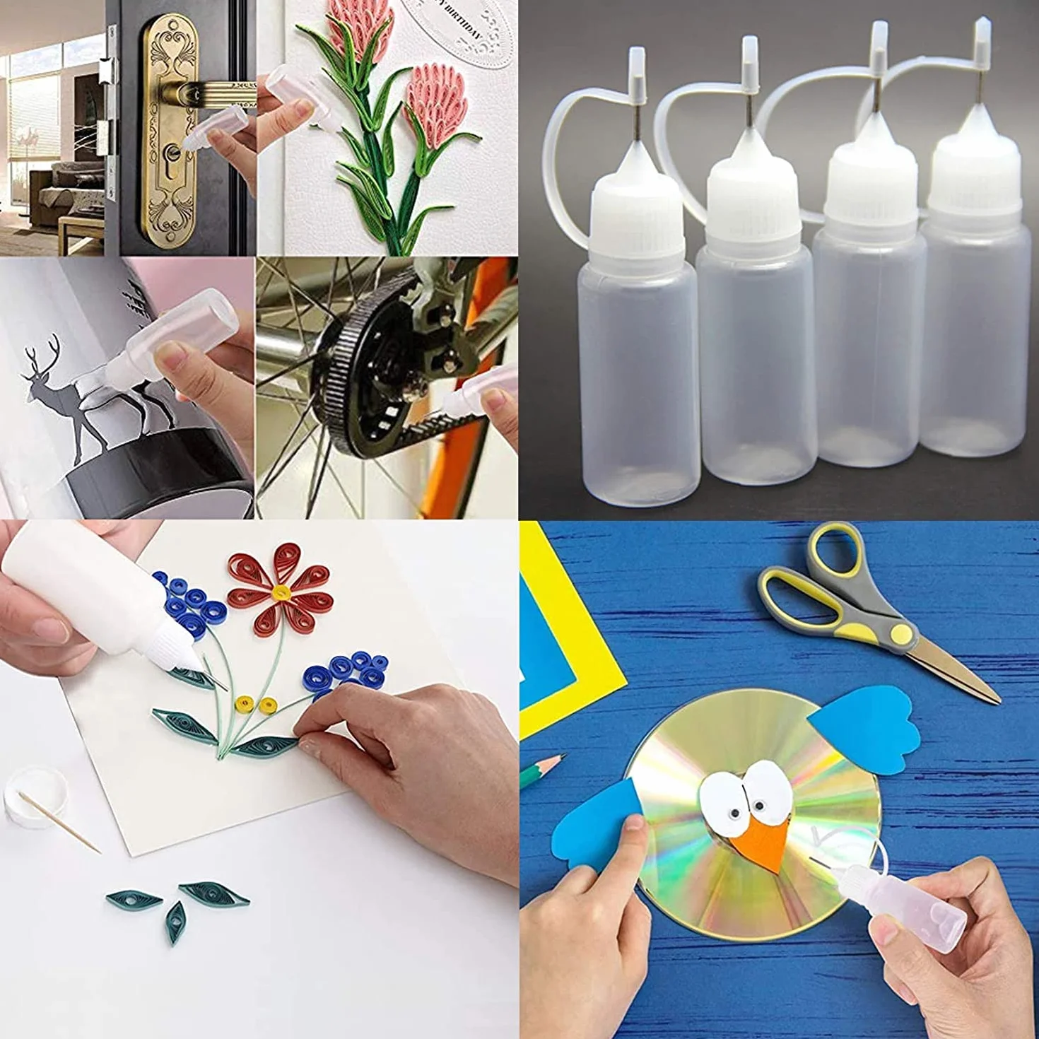 10 x 20 ml Plastikowa butelka na igły do quilling klej oleisty klej i tusz alkoholowy