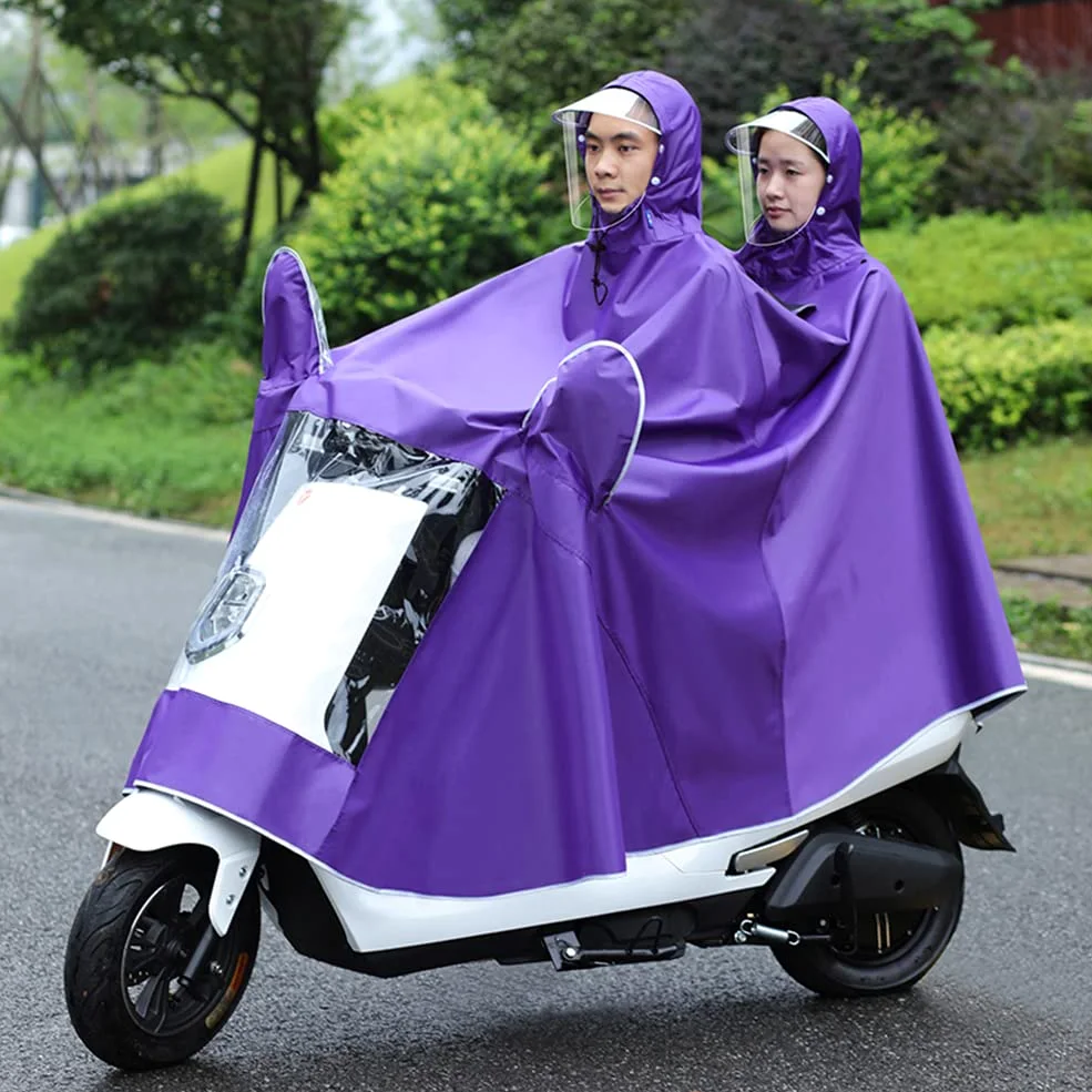 Poncho Przeciwdeszczowe, Pokrowiec Na Hulajnogę Wodoodporna Duża Peleryna Przeciwdeszczowa Płaszcz Skuterlny Motocyklowy Płaszcz Przeciwdeszczowy Osłona Przeciwdeszczowa/Purple/Double 4Xl