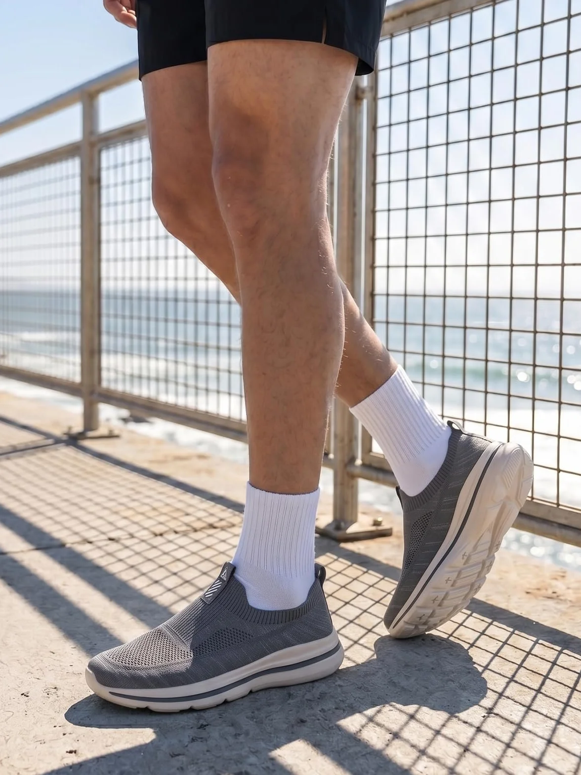 Męskie wsuwane trampki Mesh Oddychające buty do biegania Wygodne trampki Outdoor Fitness Buty sportowe