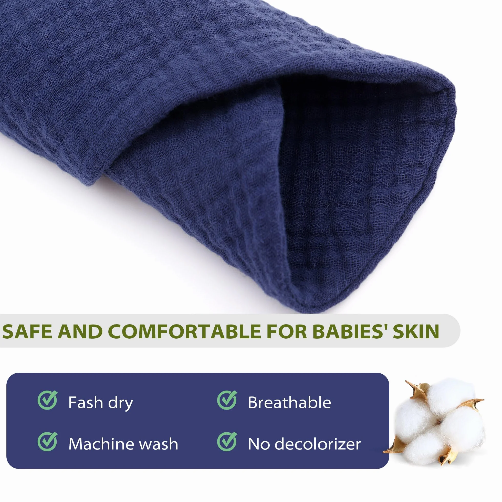 Baby Bandana Dribble śliniaczek, 4 sztuki, muślin, do ślinienia się i ząbkowania, super miękki i chłonny, dla niemowląt, chłopców, dziewcząt, unisex, regulowane guziki, odpowiednie dla dzieci w wieku