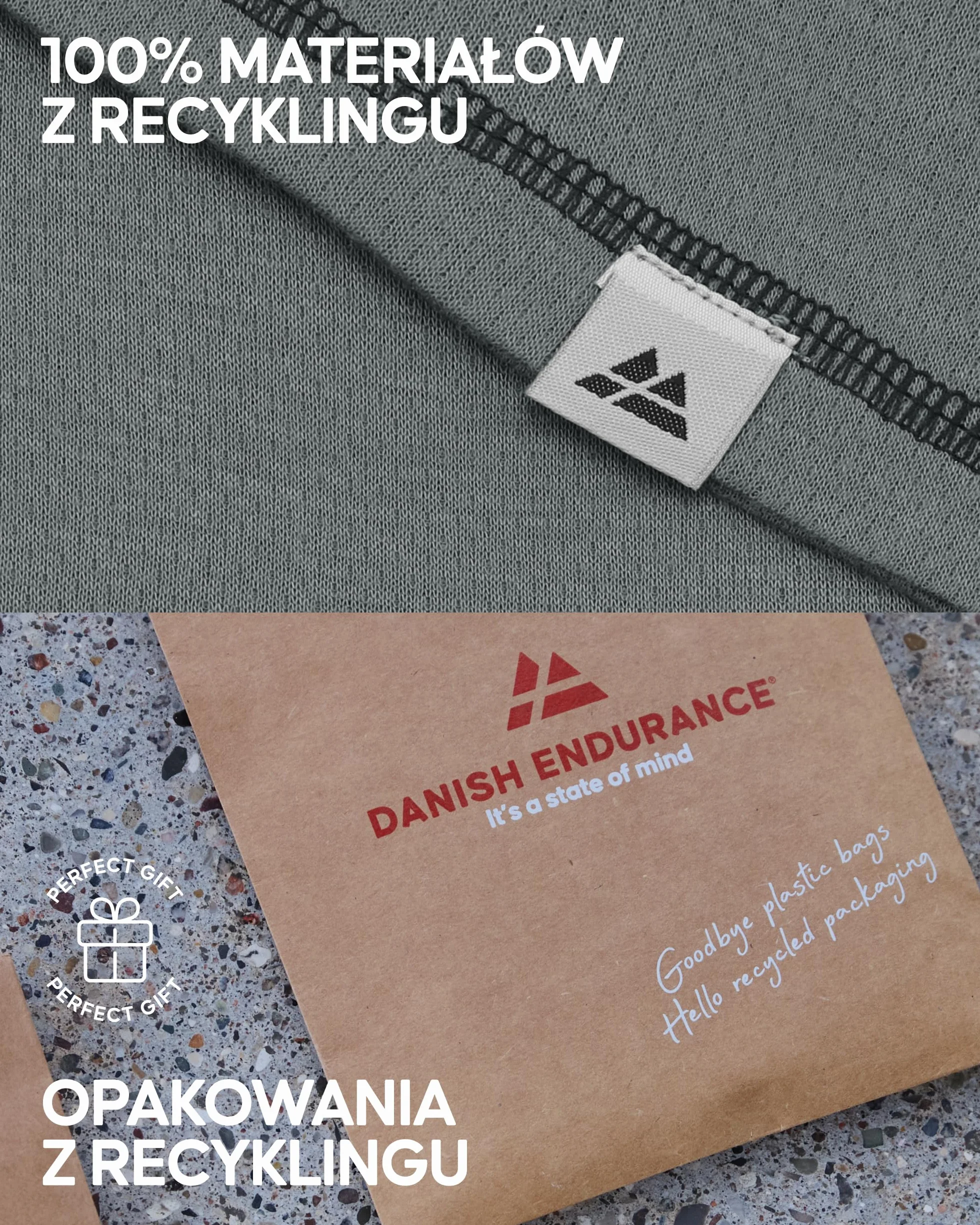 DANISH ENDURANCE Komplet Bielizny Termicznej Męski Damski Koszulka Długim Rękawem Kalesony Legginsy Termoaktywne z Materiałów z Recyklingu