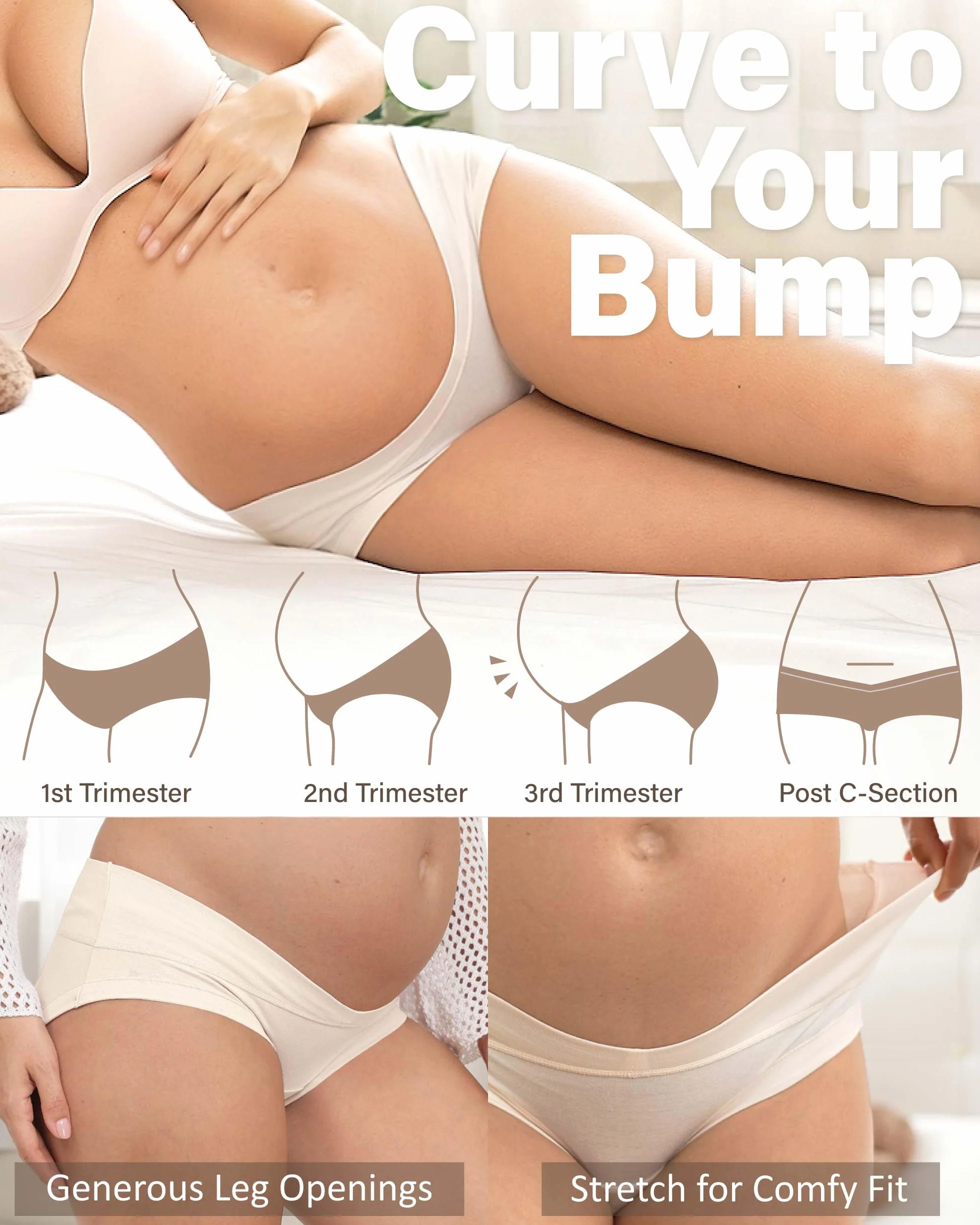 Intimate Portal Damskie Figi Pod Brzuch Bawełniana Bielizna Majtki Ciążowa