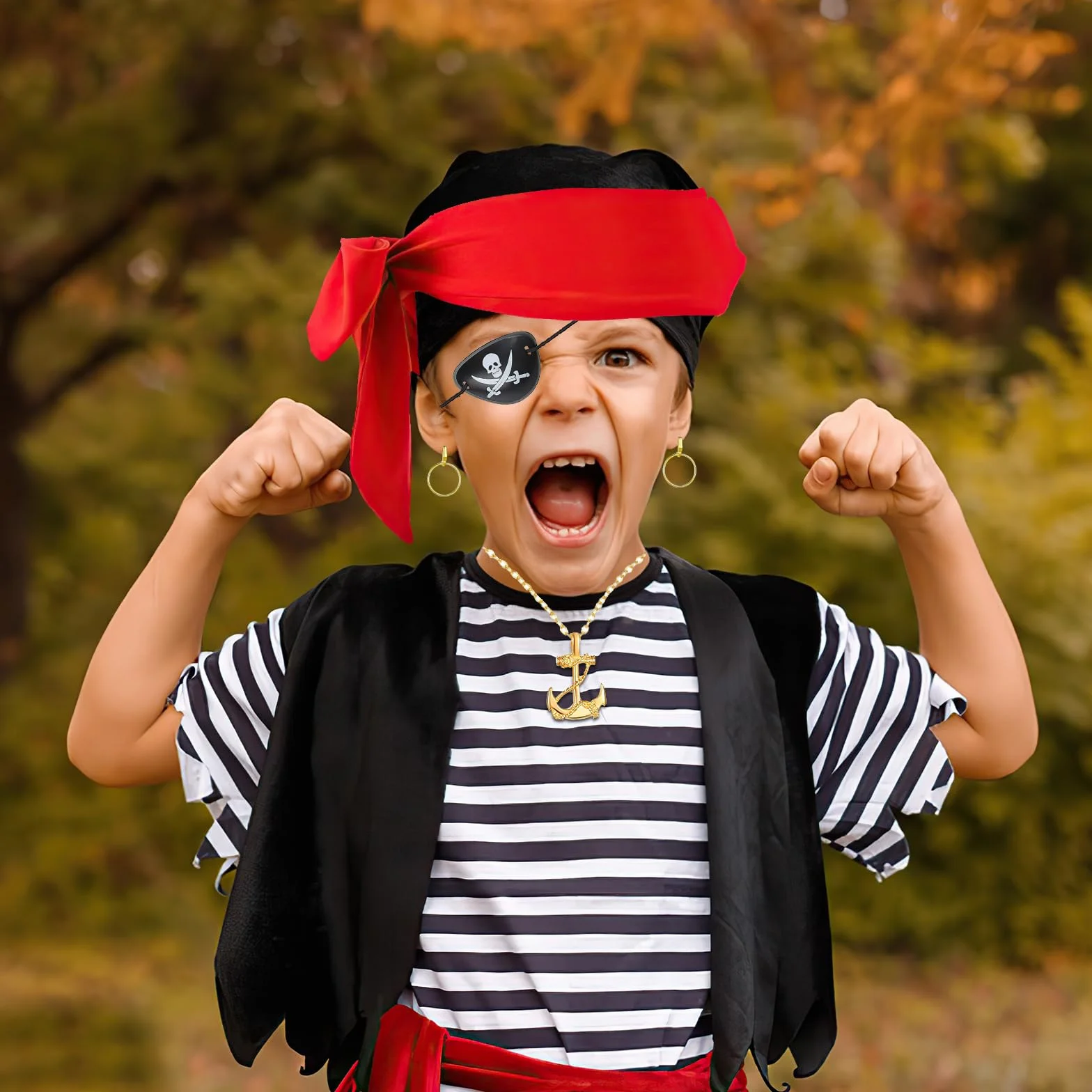 Zestaw akcesoriów do kostiumu dla dorosłych i dzieci, naszyjnik na Halloween akcesoria