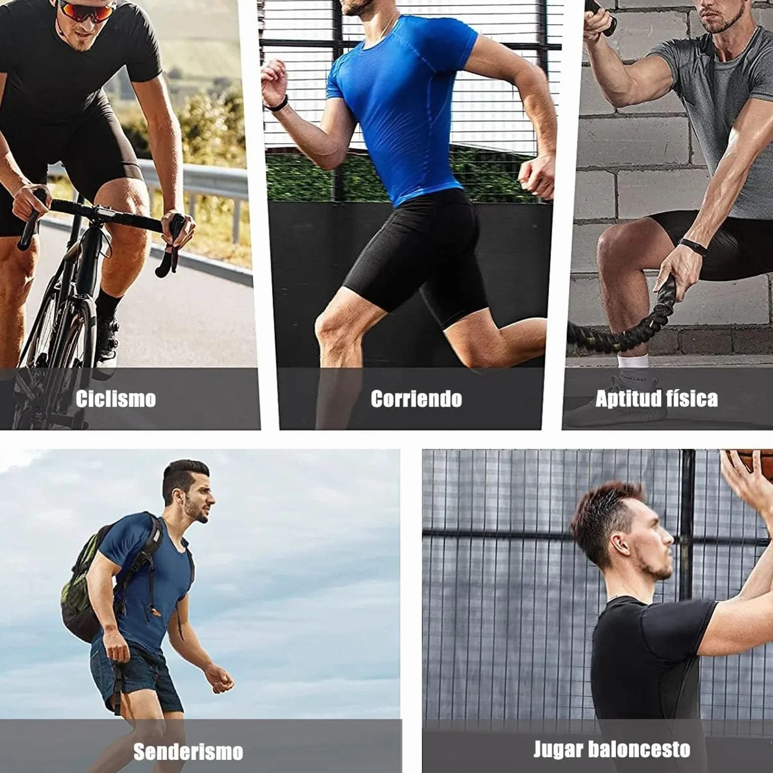 Męskie Koszulki Kompresyjne, Męskie Koszulki Kompresyjne Cool Dry z Krótkim Rękawem T-shirty Sportowe Topy Koszulka Sportowa do ćwiczeń (L)