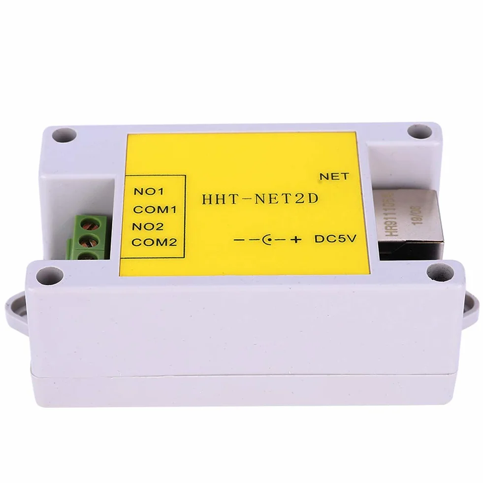 Przekaźnik sieciowy IP, moduł przekaźnika sieciowego IP 2-kanałowy pilot zdalnego sterowania do Smart Home Control DC5V HHT-NET2D, obsługa serwera /klientu/trybu UDP