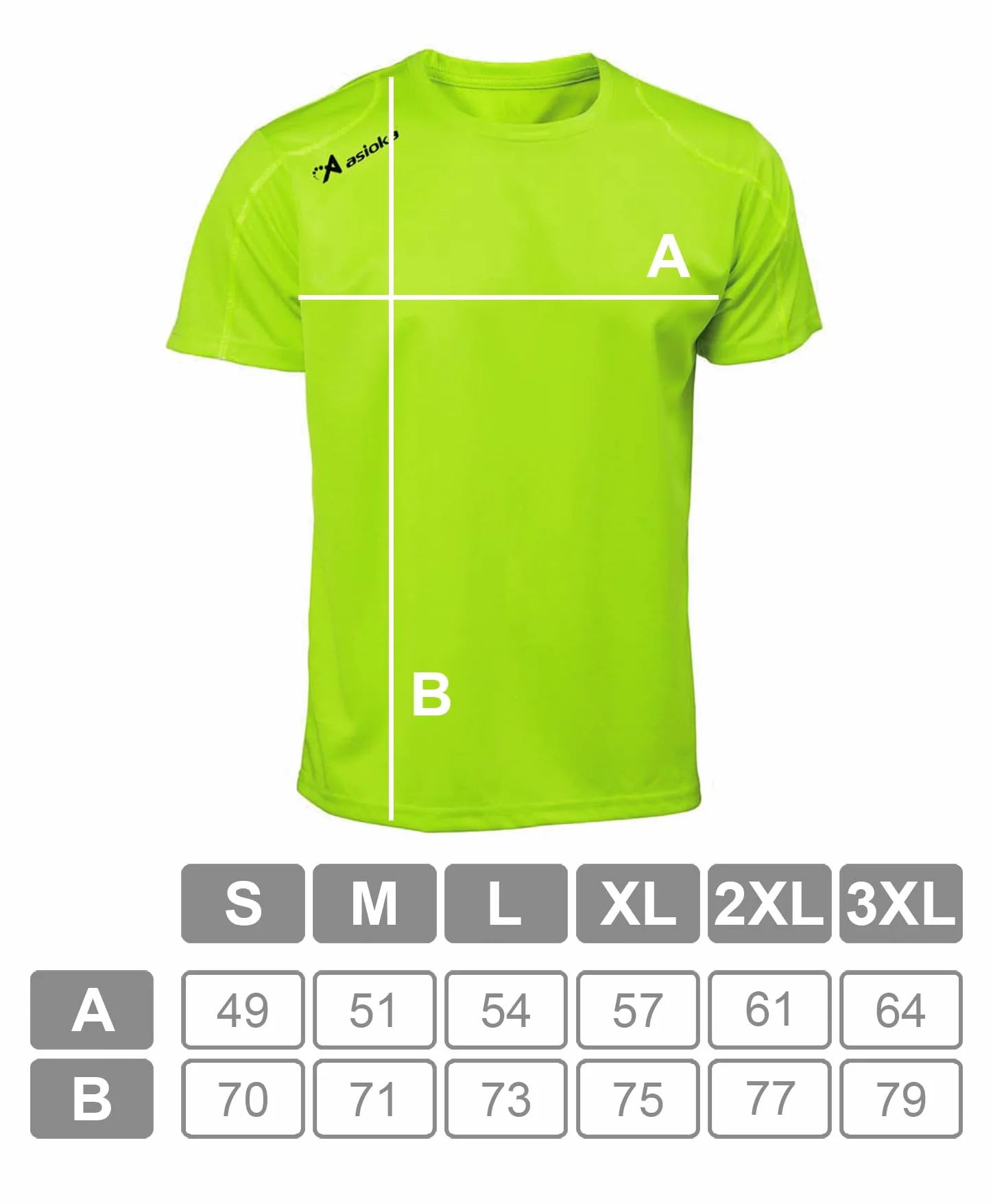 Asioka Uniseks 75/09 T-Shirt, Jasnozielony, M