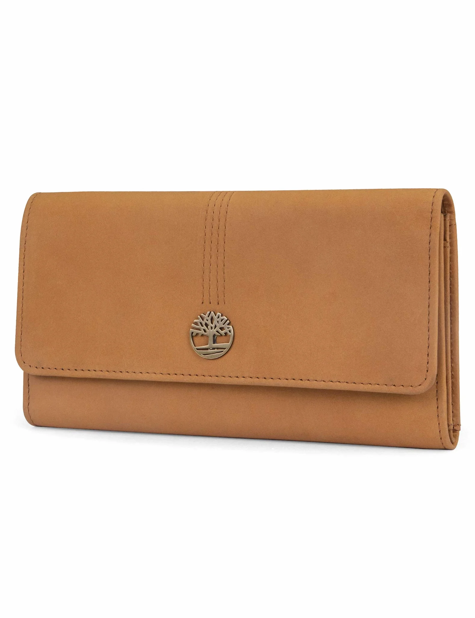 Timberland Damski skórzany portfel RFID Flap Wallet Clutch Pszenica (nubuk)