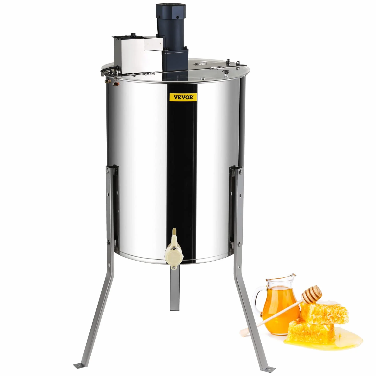 Vevor Electric Honey Extractor 4/8 F Elektryczna Wirówka do Miodu, Srebrny, 140 W