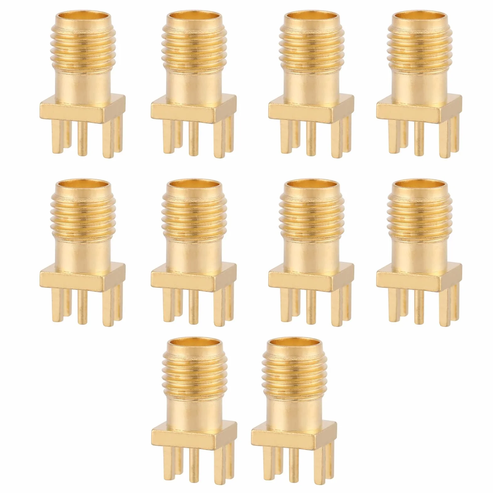 10 sztuk mosiężne pozłacane gniazdo SMA gniazdo gniazdo jack końcówka Launch50 omów złącze wtykowe HF PCB klips montaż krawędzi adapter
