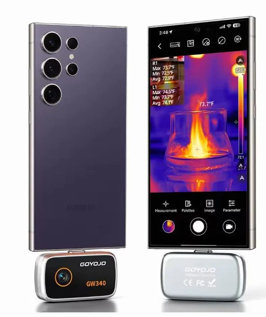 GOYOJO Kamera termowizyjna 192 x 192 25 Hz, przenośna kamera na podczerwień ze sterowaniem aplikacją kamera na podczerwień o wysokiej rozdzielczości idealna do inspekcji domowych, HVAC i rozwiązywania