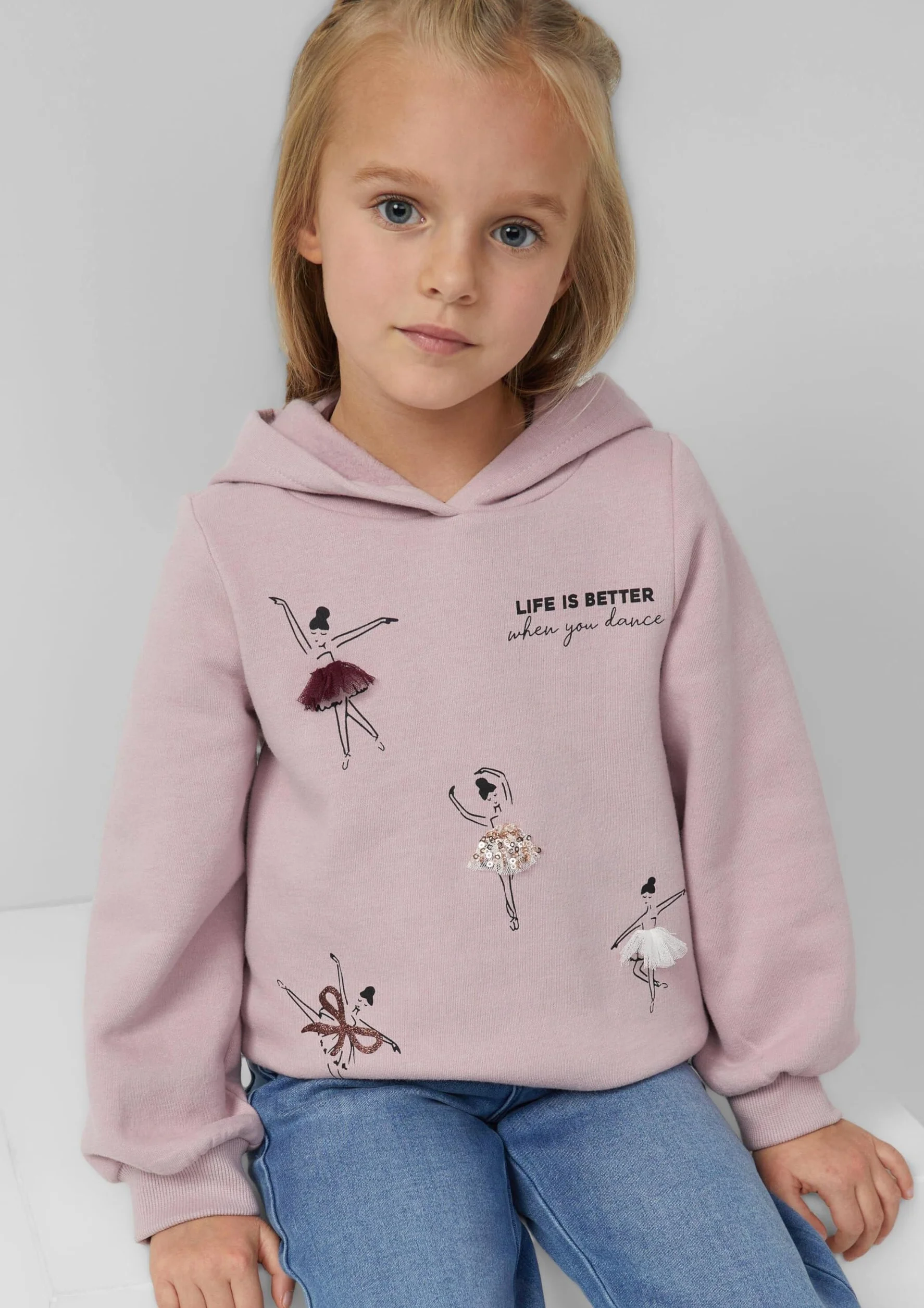s.Oliver Bluza z kapturem i cekinami Dziewczynki 2173269