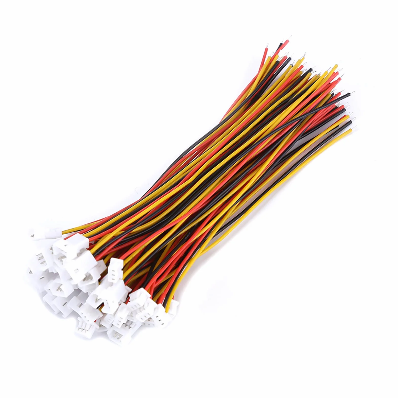 20 par 1,25 mm wtyk i gniazdo Micro JST 2-biegunowe/3-biegunowe mini Micro JST z kablem 100 mm do płytki drukowanej itd. (3-pinowy)