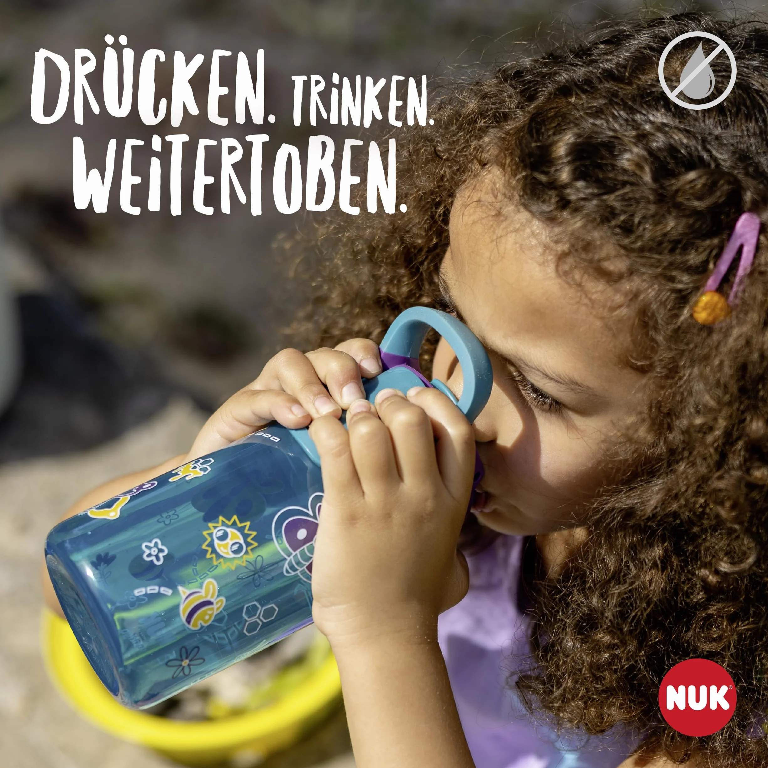 NUK By Contigo Easy Sip Cup butelka do picia dla dzieci (od 4 lat) | zabezpieczona przed wyciekiem | wyprodukowana z wytrzymałego tritanu | nie zawiera BPA | nadaje się do mycia w zmywarce | 420 ml |
