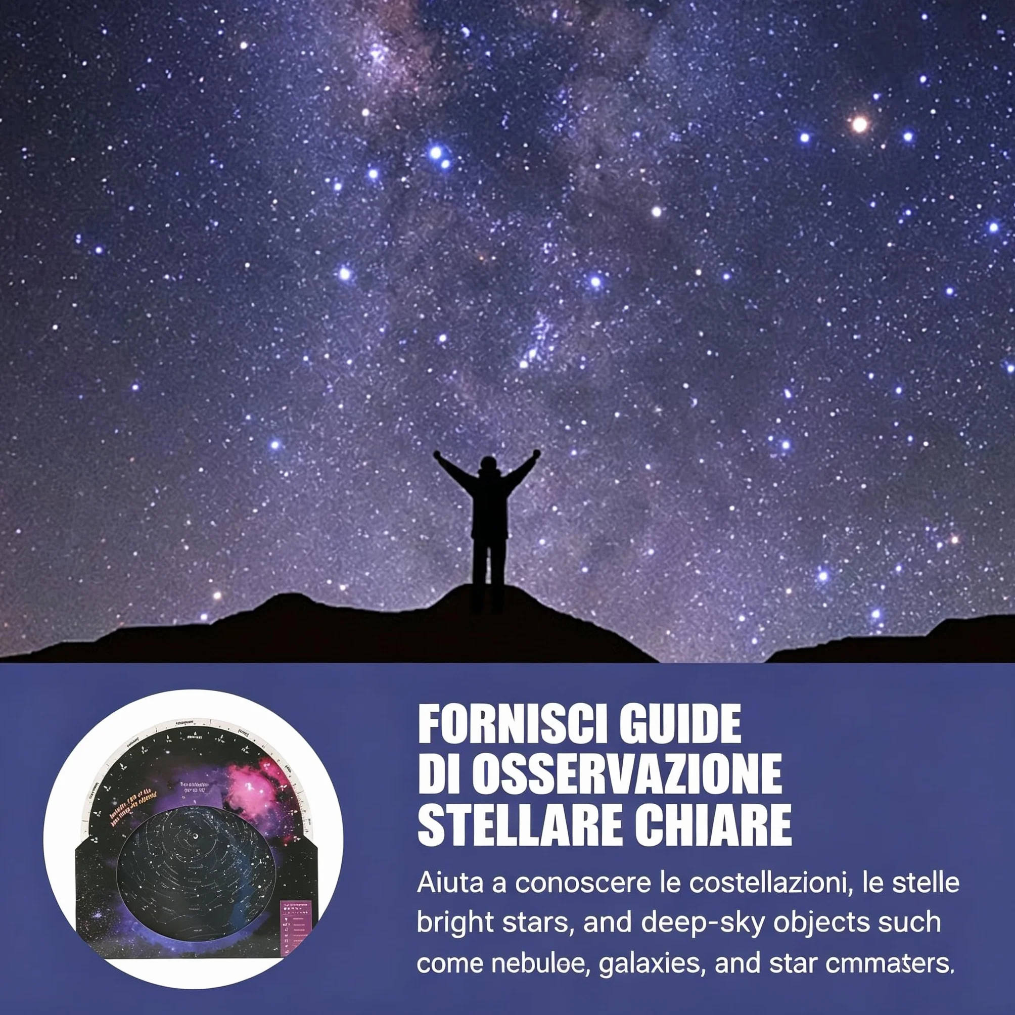 Przewodnik po mapie gwiazd, gwiazda astronomiczna z obrotowym kierunkiem, akcesoria teleskopowe do 30-50 stopni szerokości północnej