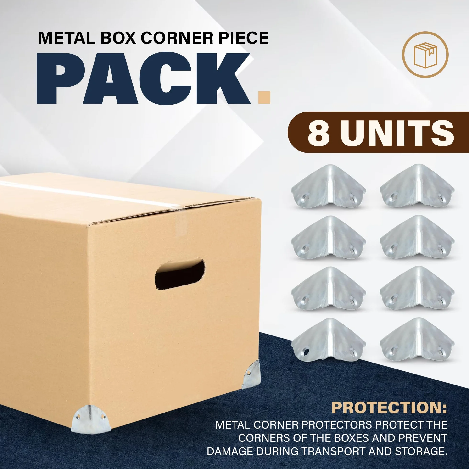 DOJA Barcelona | Ochraniacze metalowe | Zestaw 8 | Ochraniacz narożników | 36x36x36mm | Cynk ocynkowany | Narożniki ochronne | dla niemowląt, mebli, stołu, pudełek...