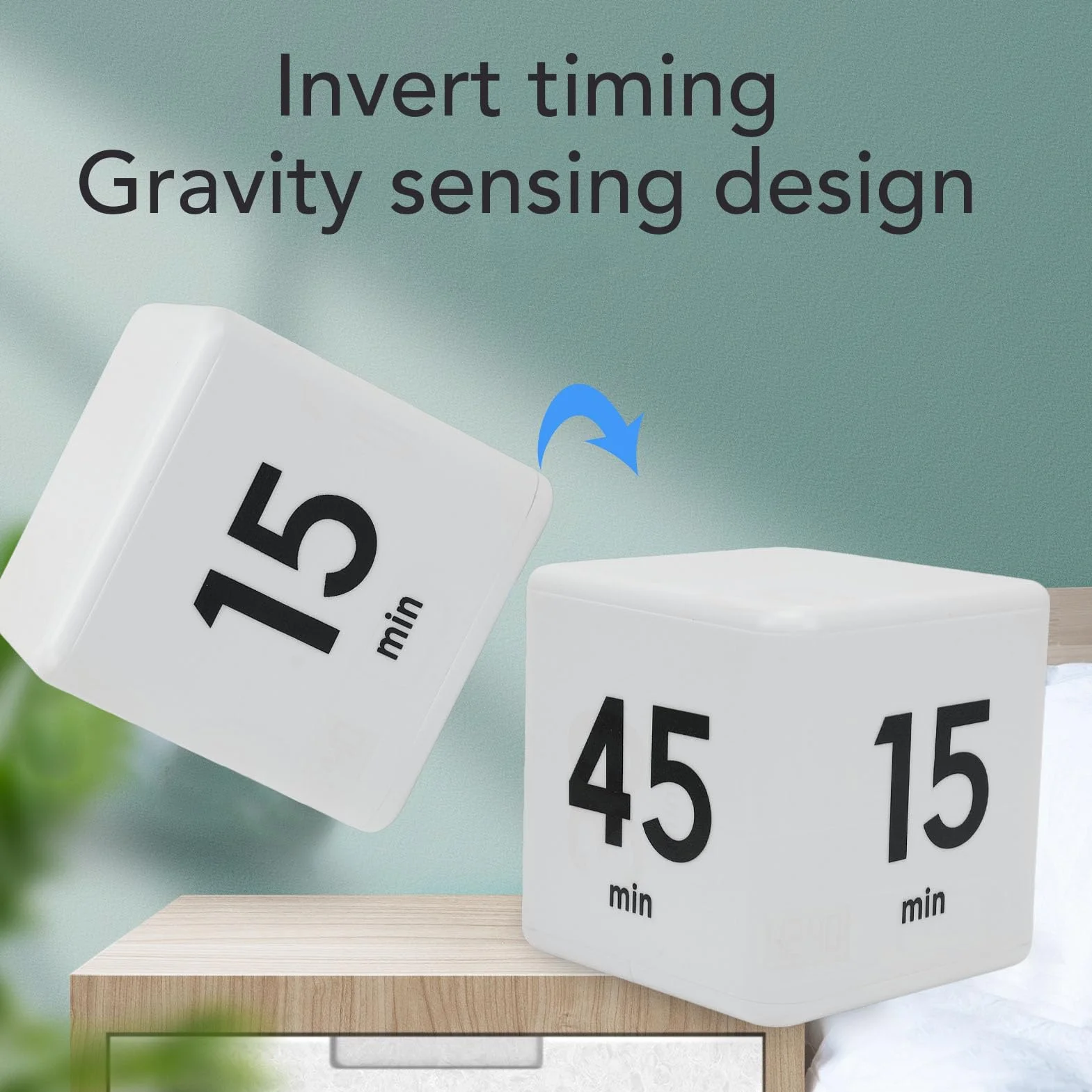 TARSHYRY Minutnik z kostką odliczającą, 5 15 25 45 Minut Wiele ustawień Czasu Kostka z Timerem Stylowy, Nowoczesny Design Minutnik do Nauki Materiał ABS Kostka na Biurko Timery dla